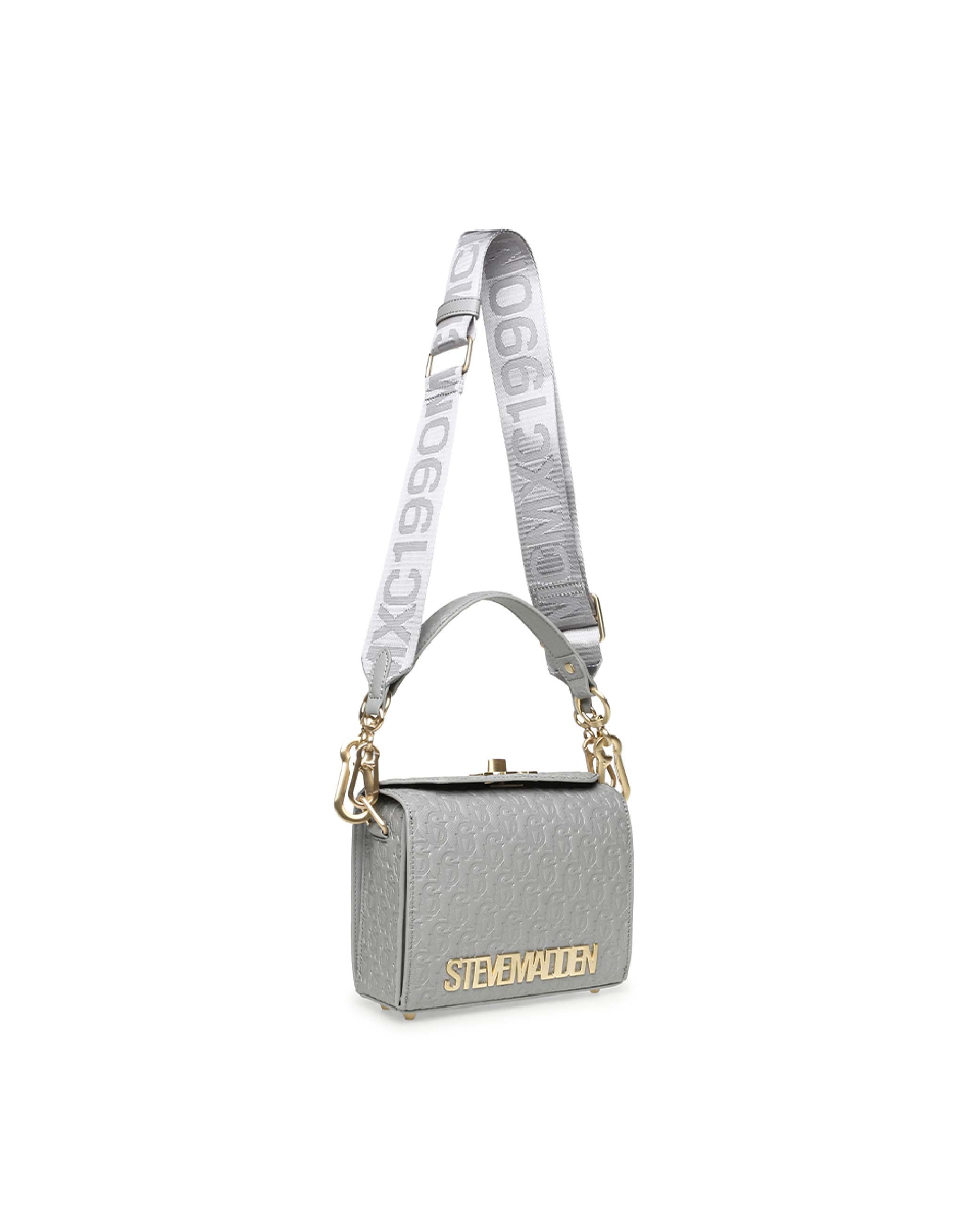 BNOYA-E LOGO壓紋多夾層側背包-灰色