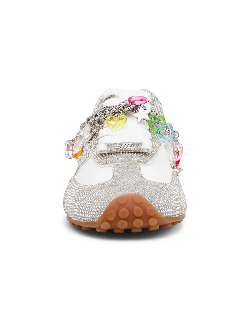 CAMEO-R 閃鑽鍊條造型掛飾德訓鞋-銀色