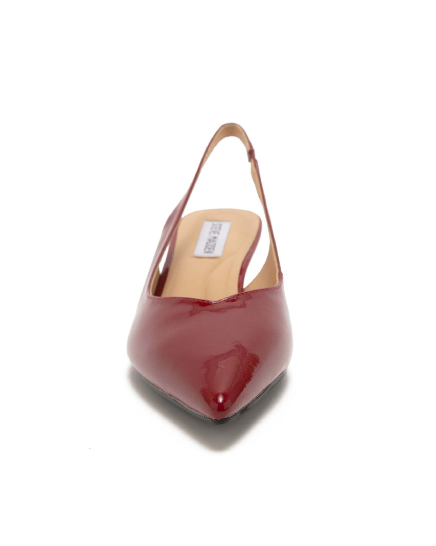 TWSONIA 氣質素面尖頭裸跟鞋-鏡酒紅 - view 3