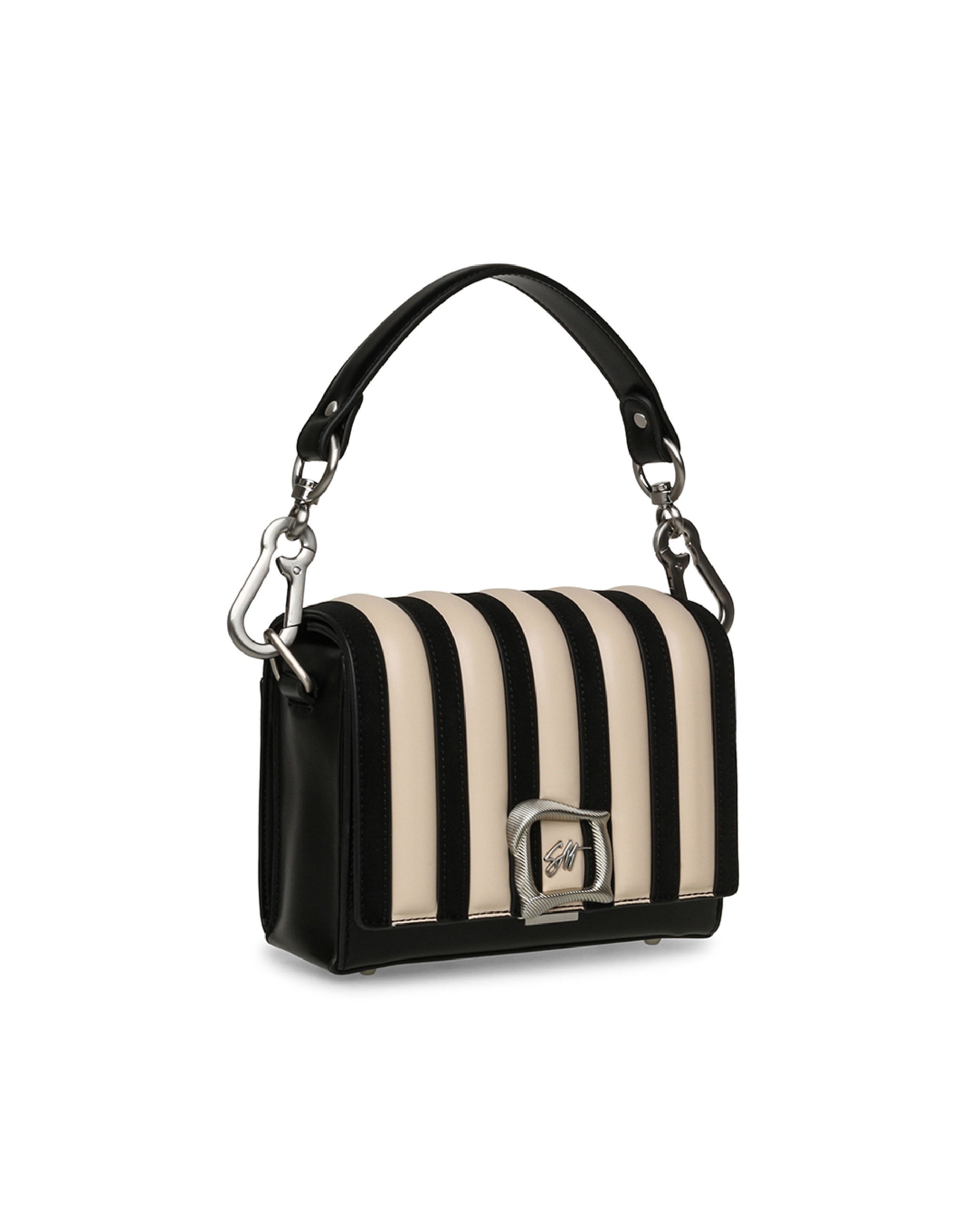 BHOSTS 經典條文翻蓋肩背包-黑色