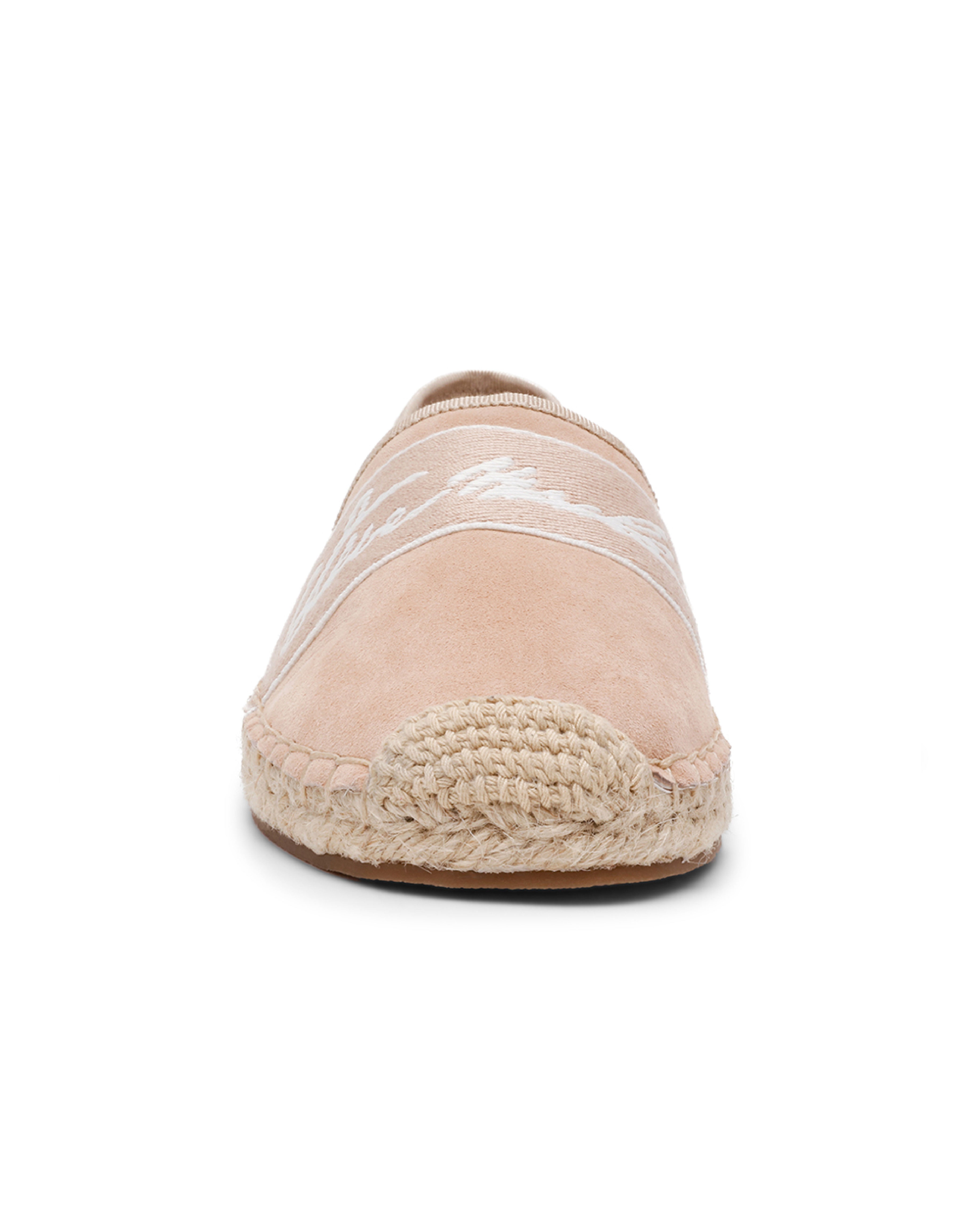 WAVERLY RD. 草編素面刺繡平底鞋-卡其色