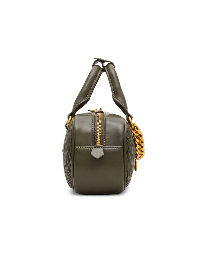 BEMILIEE 編織抓皺小法棍包-墨綠色