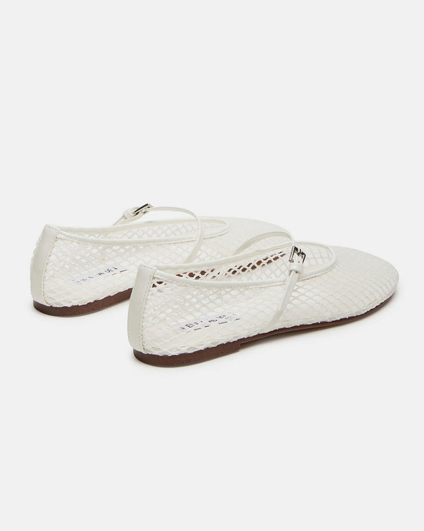 MAGS 素色網狀透膚瑪莉珍鞋-白色