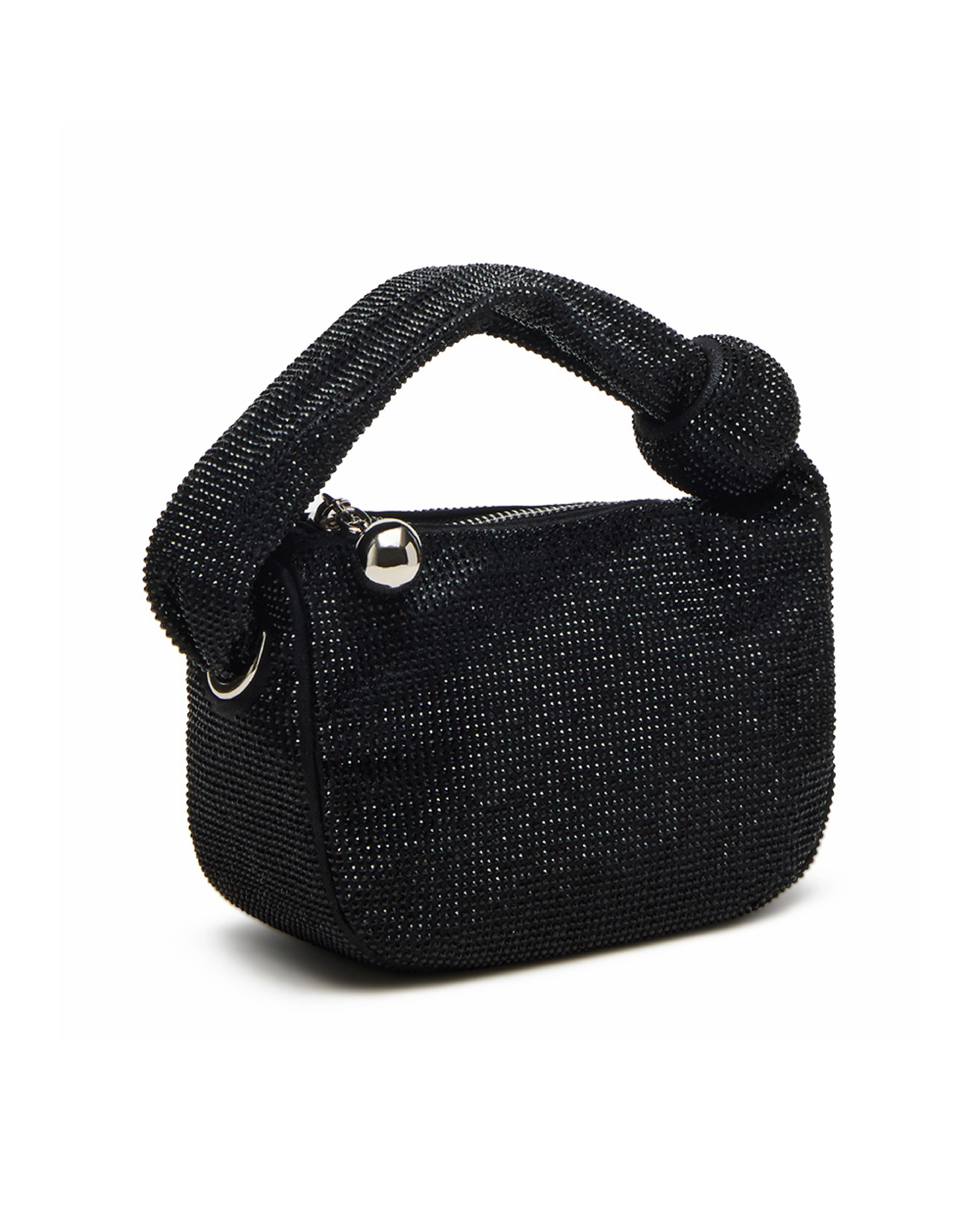 BSPARKLY 奢華鑽面圓形結飾手提包-黑色
