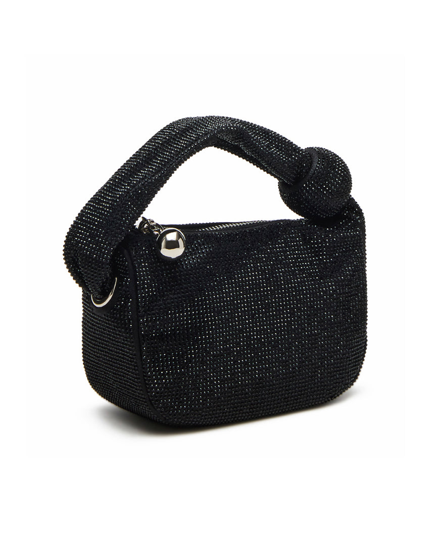 BSPARKLY 奢華鑽面圓形結飾手提包-黑色