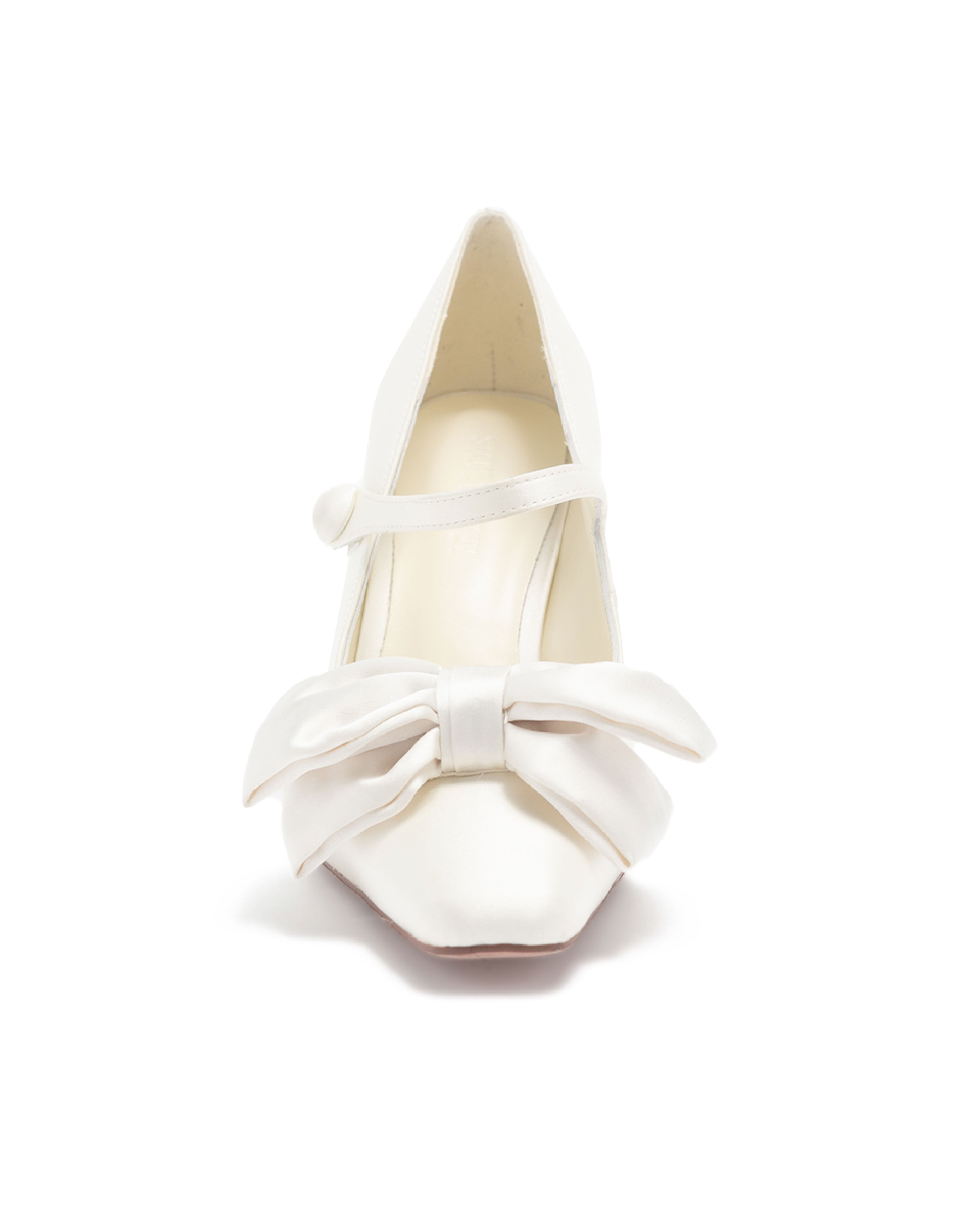 TWASHLEY 方頭蝴蝶結瑪莉珍高跟鞋-金色