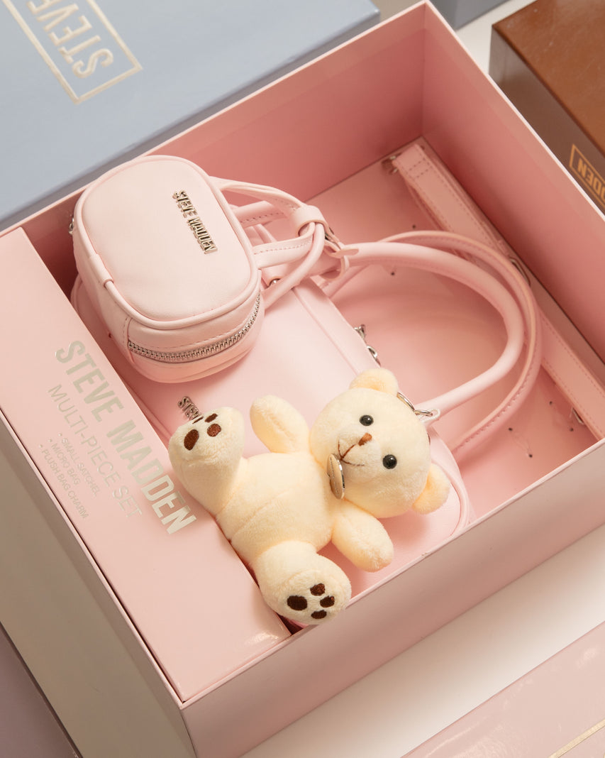 素面法棍小包三件禮盒組-粉色