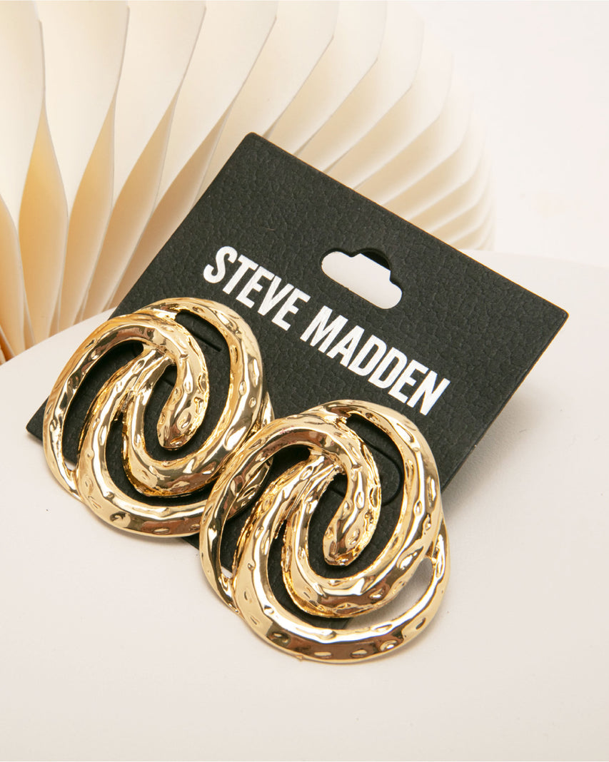 質感雙螺旋線條耳環-金色