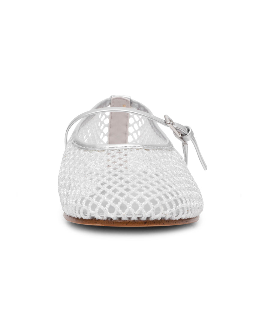 MAGS 細閃網狀透膚瑪莉珍鞋-銀色