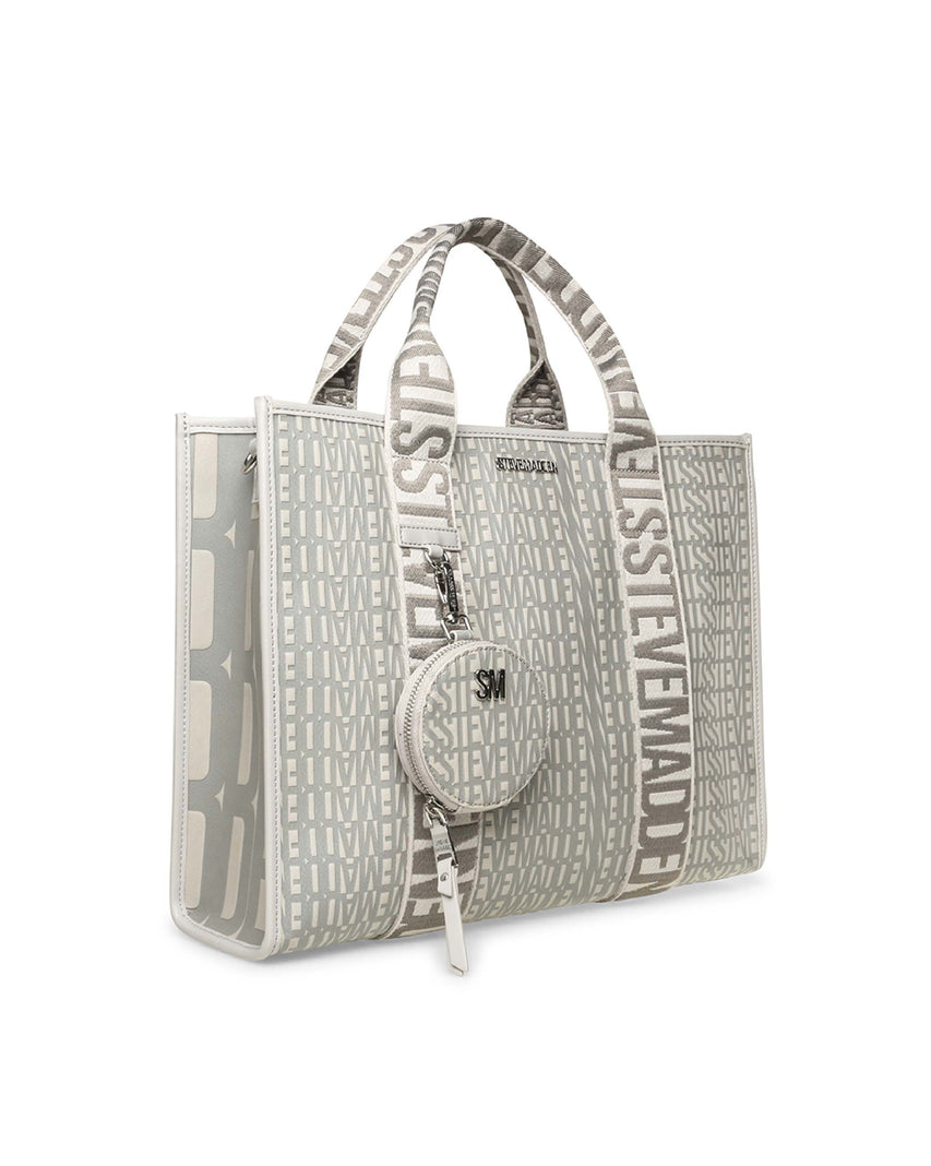 BOPTIC-E 街頭潮流滿版LOGO托特包(大)-灰色