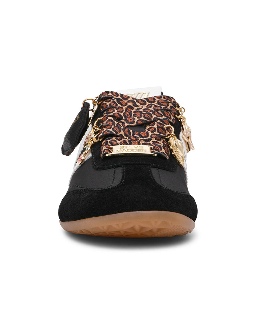 BASSETT 潮流掛飾拼接休閒鞋-黑色