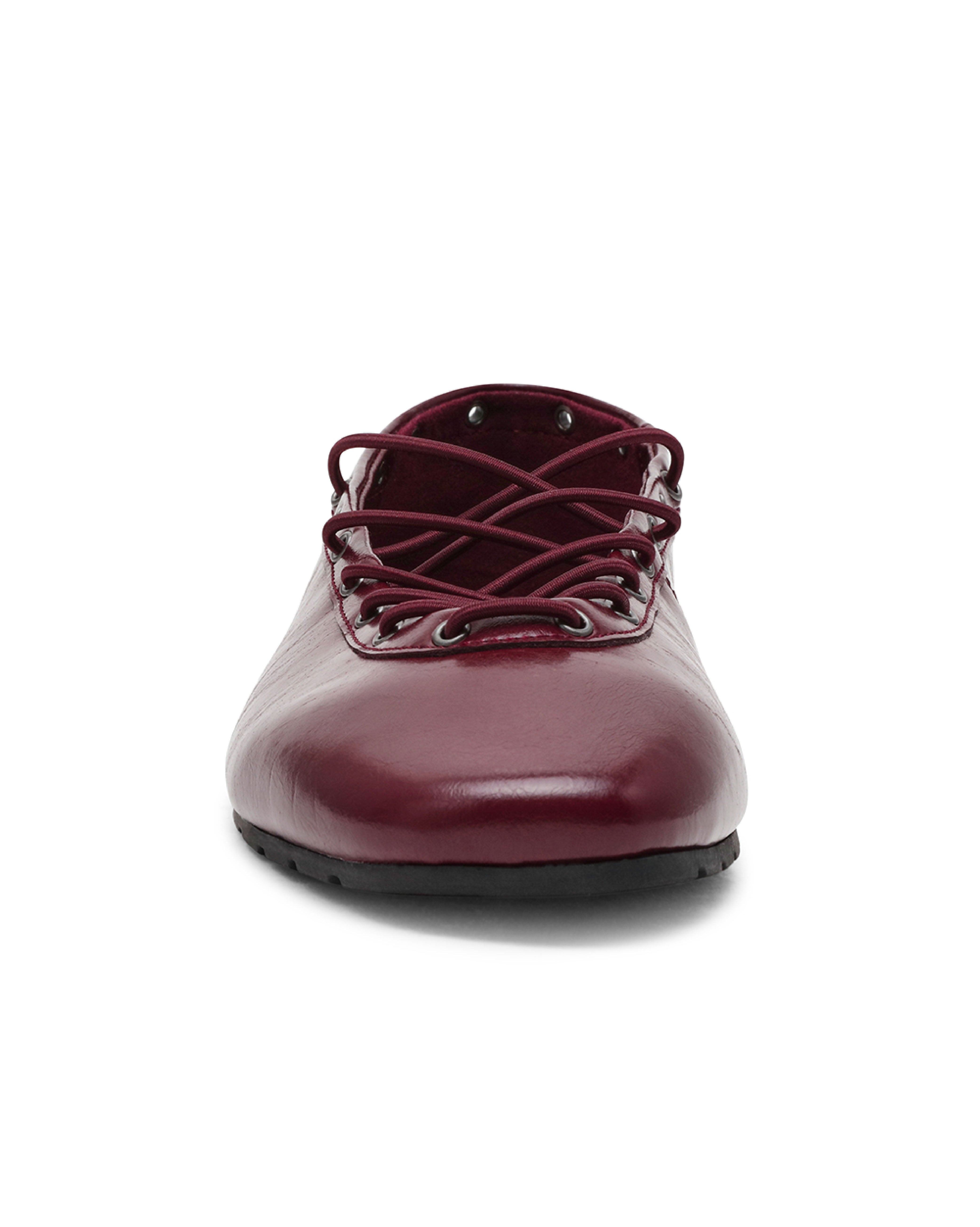 POINTE 芭蕾簡約素面瑪莉珍鞋-酒紅色