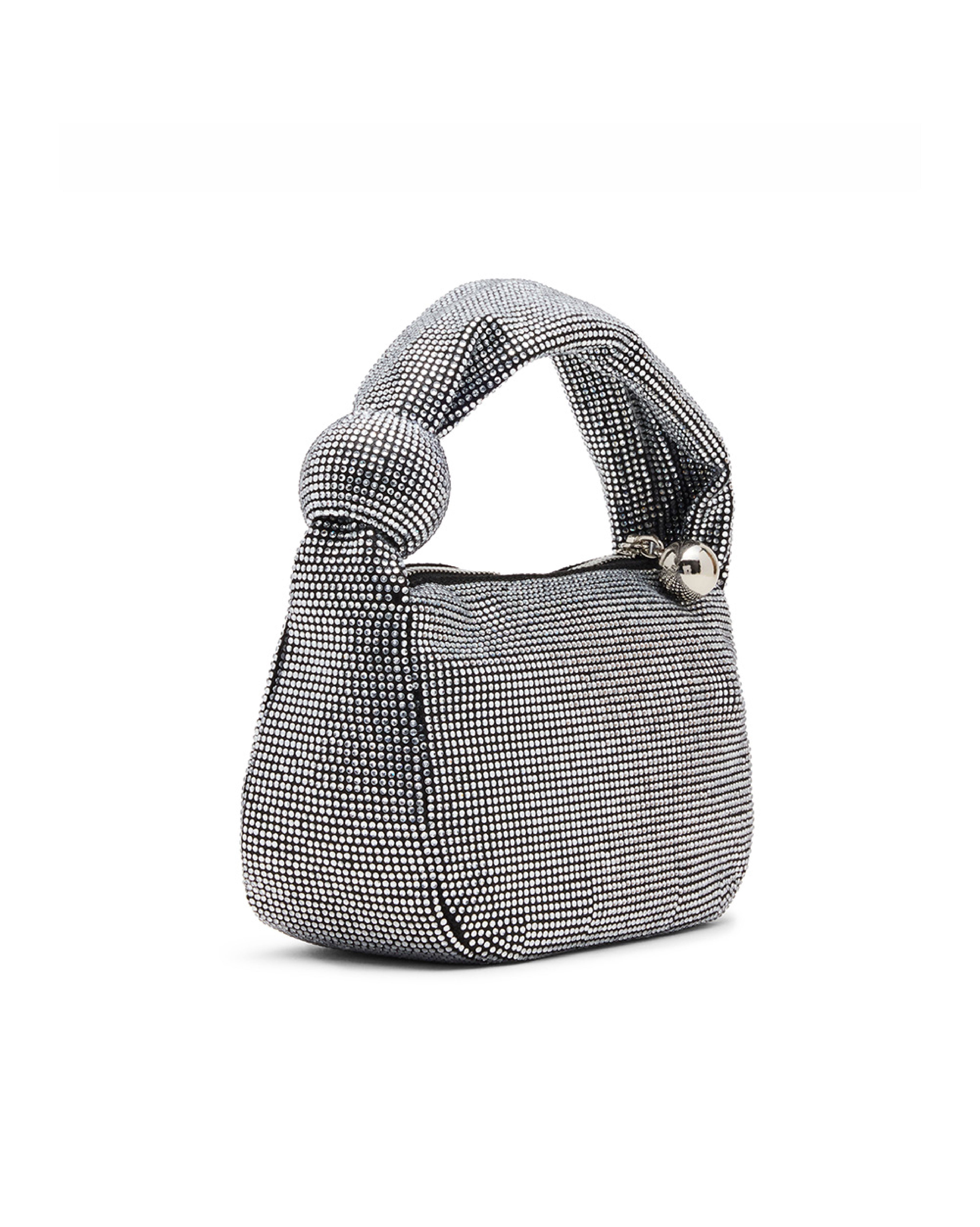 BSPARKLY 奢華鑽面圓形結飾手提包-銀色