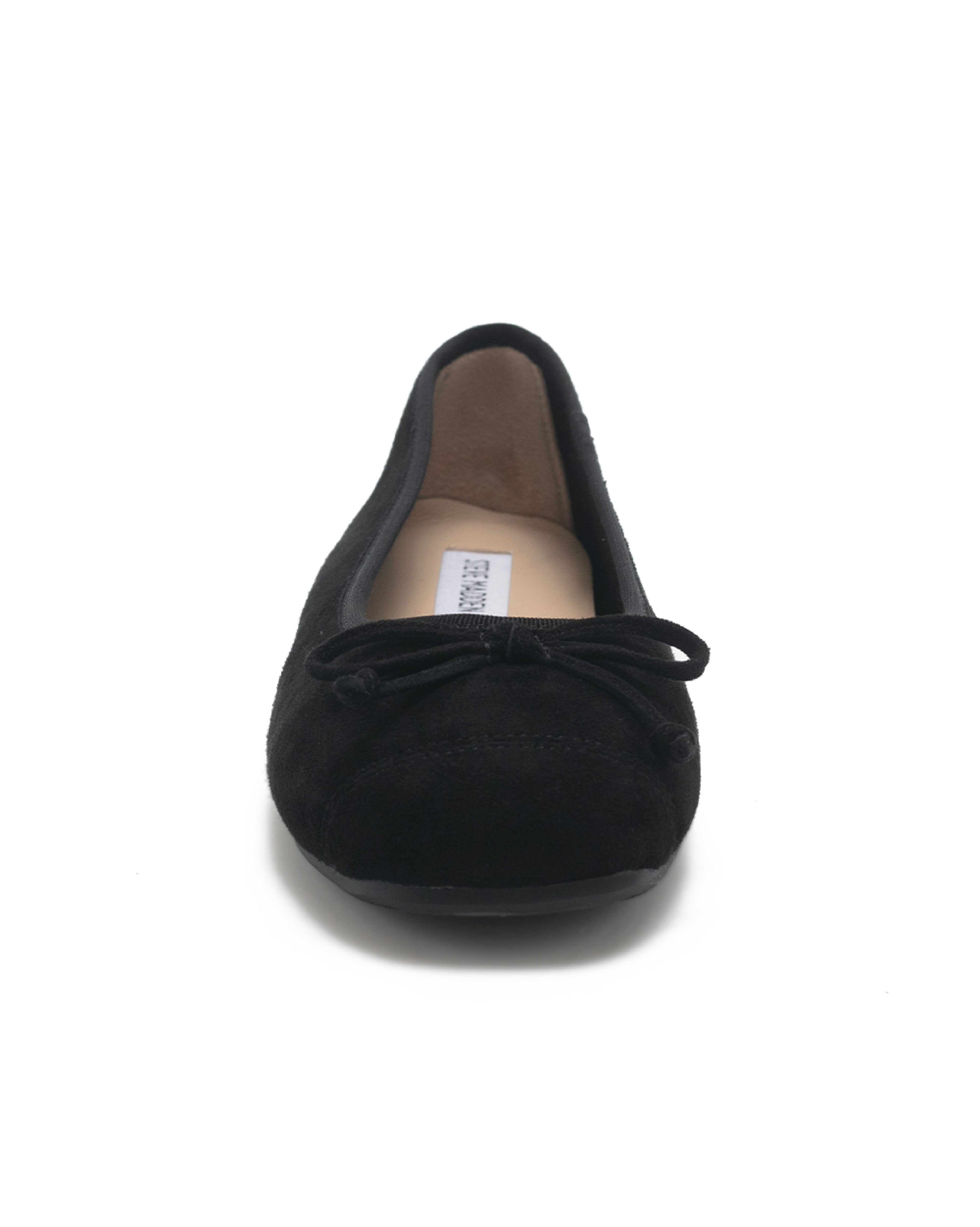 TWMUMU 經典素面細帶蝴蝶結娃娃鞋-絨黑