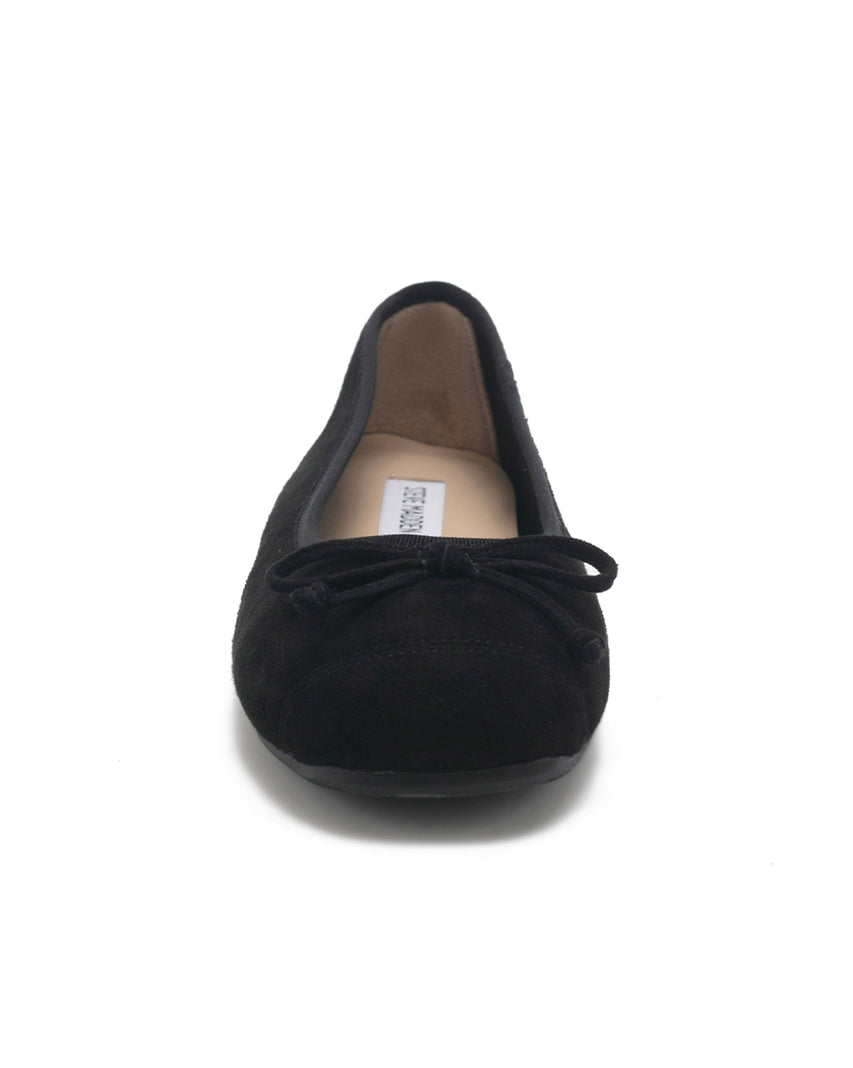 TWMUMU 經典素面細帶蝴蝶結娃娃鞋-絨黑