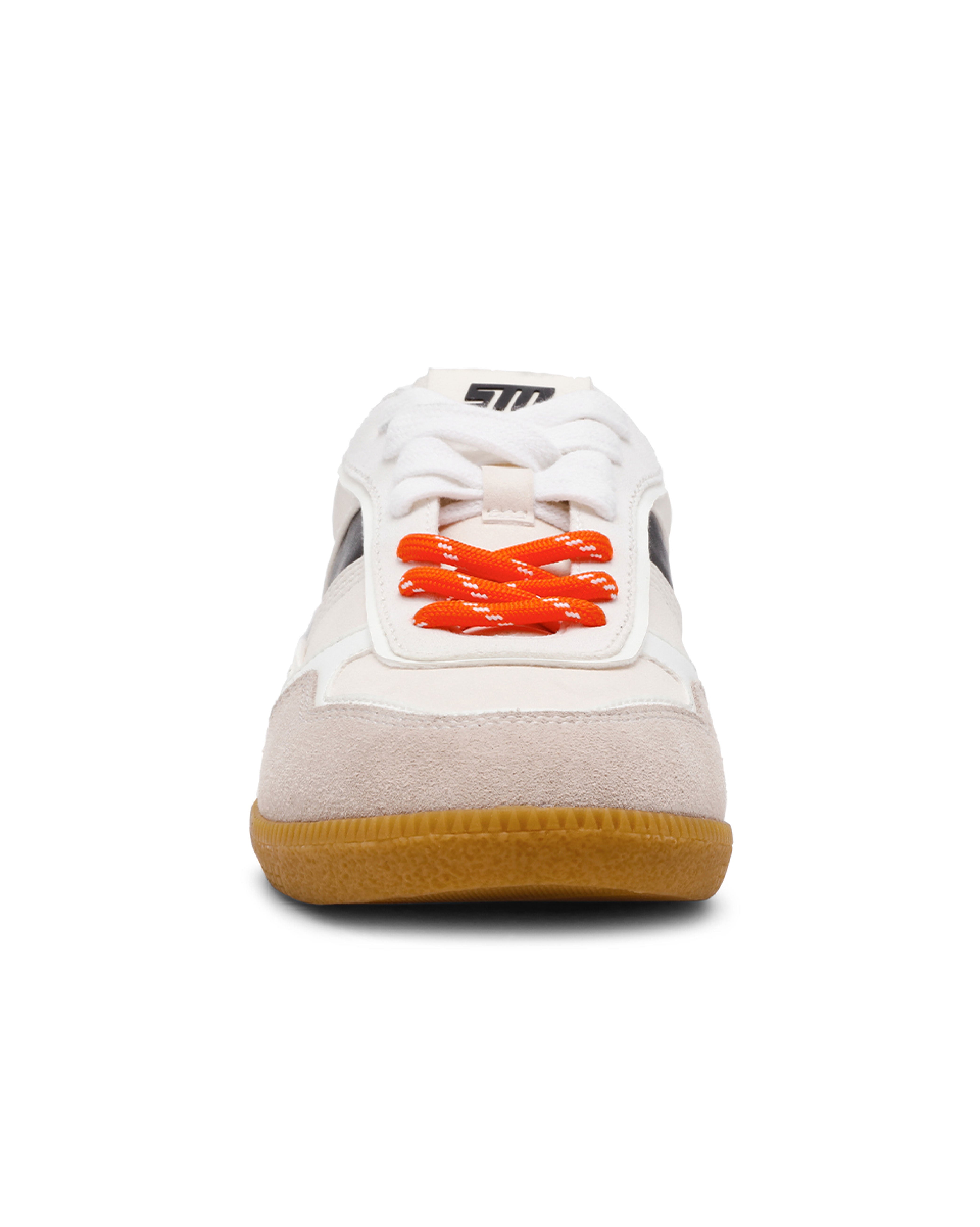 AUGUSTINE 潮流撞色鞋帶德訓鞋-米色