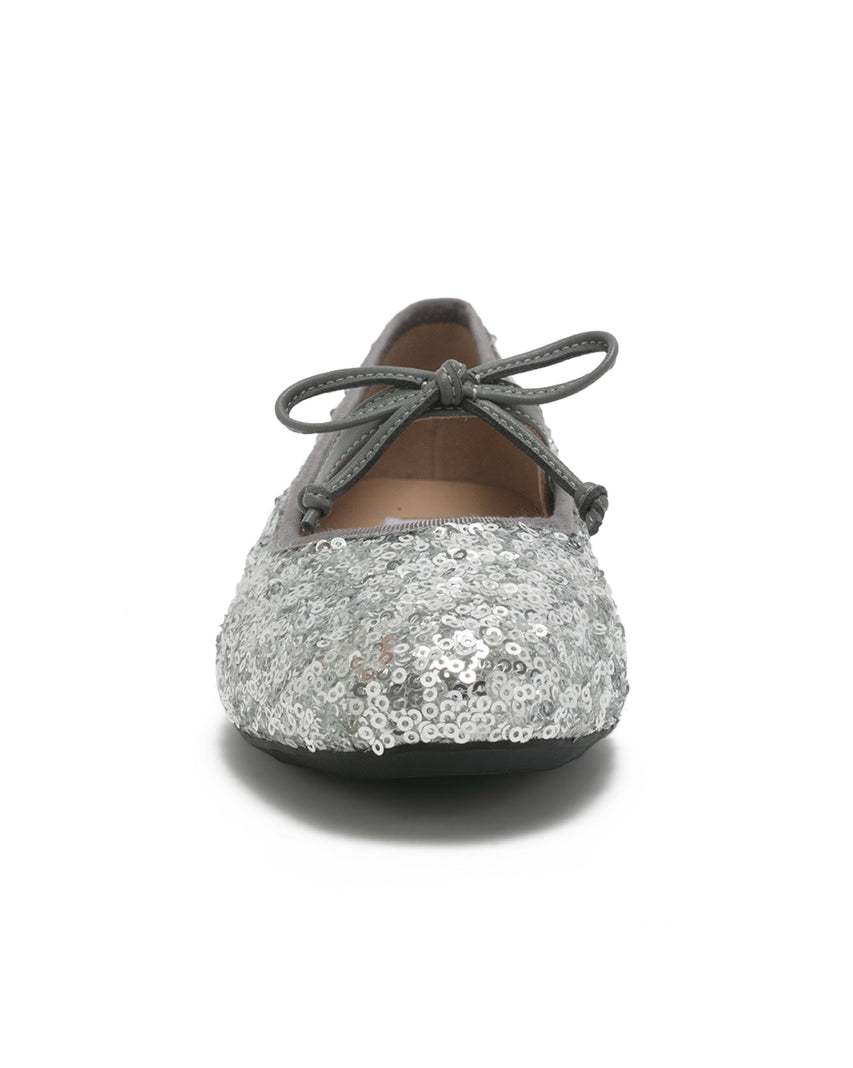 TWNYX 輕奢耀眼亮片娃娃鞋-銀色