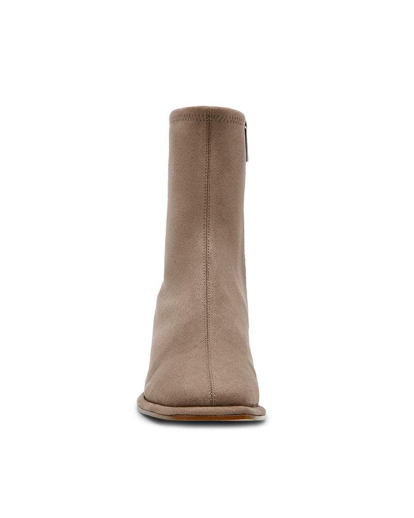 NEXTSTEP 時尚素面方頭中筒靴-卡其色