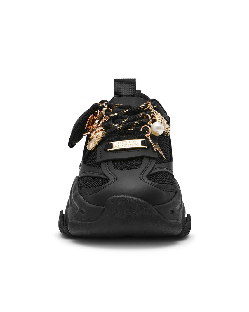 POSSESSION-H 素面多掛飾休閒鞋-黑色