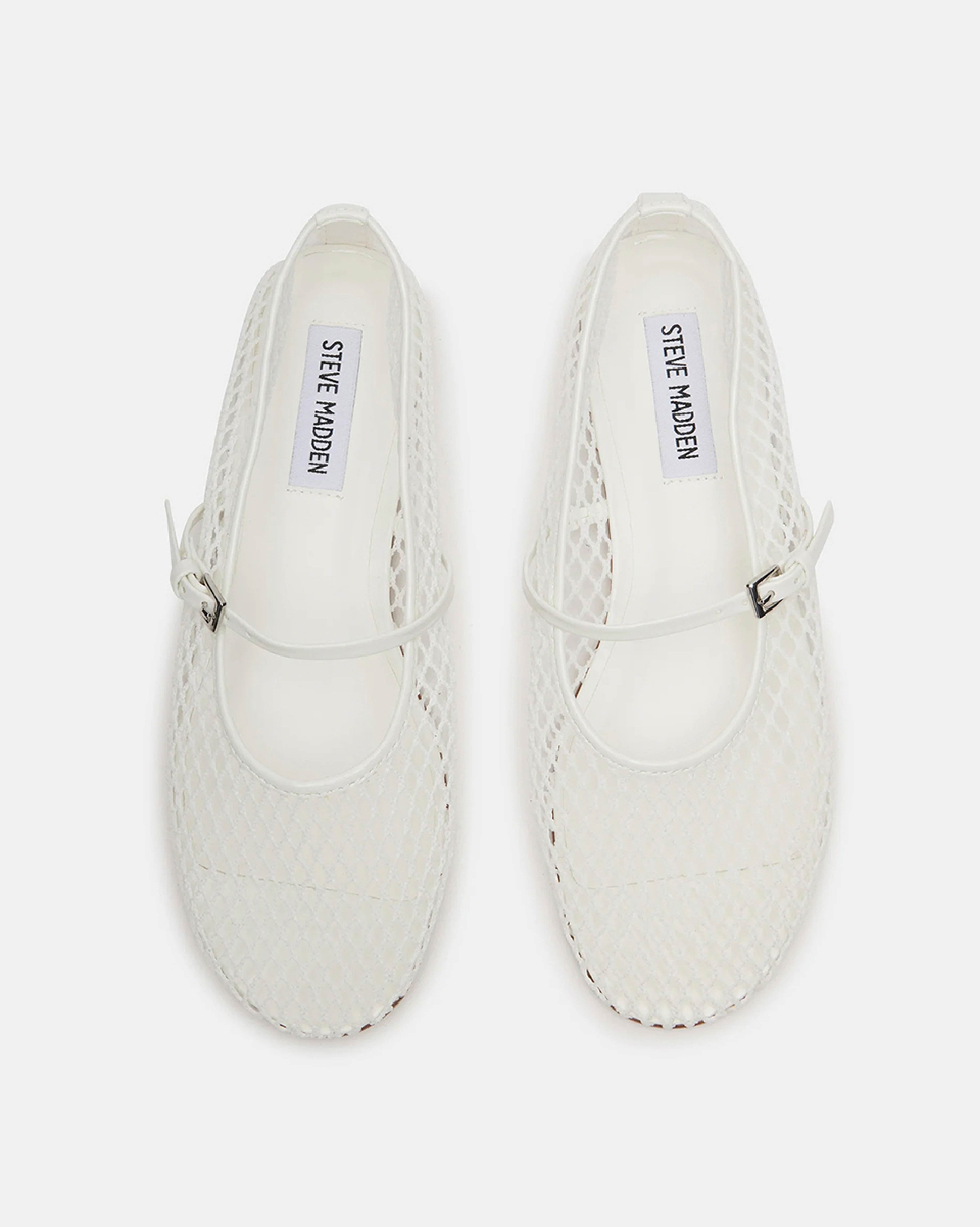 MAGS 素色網狀透膚瑪莉珍鞋-白色