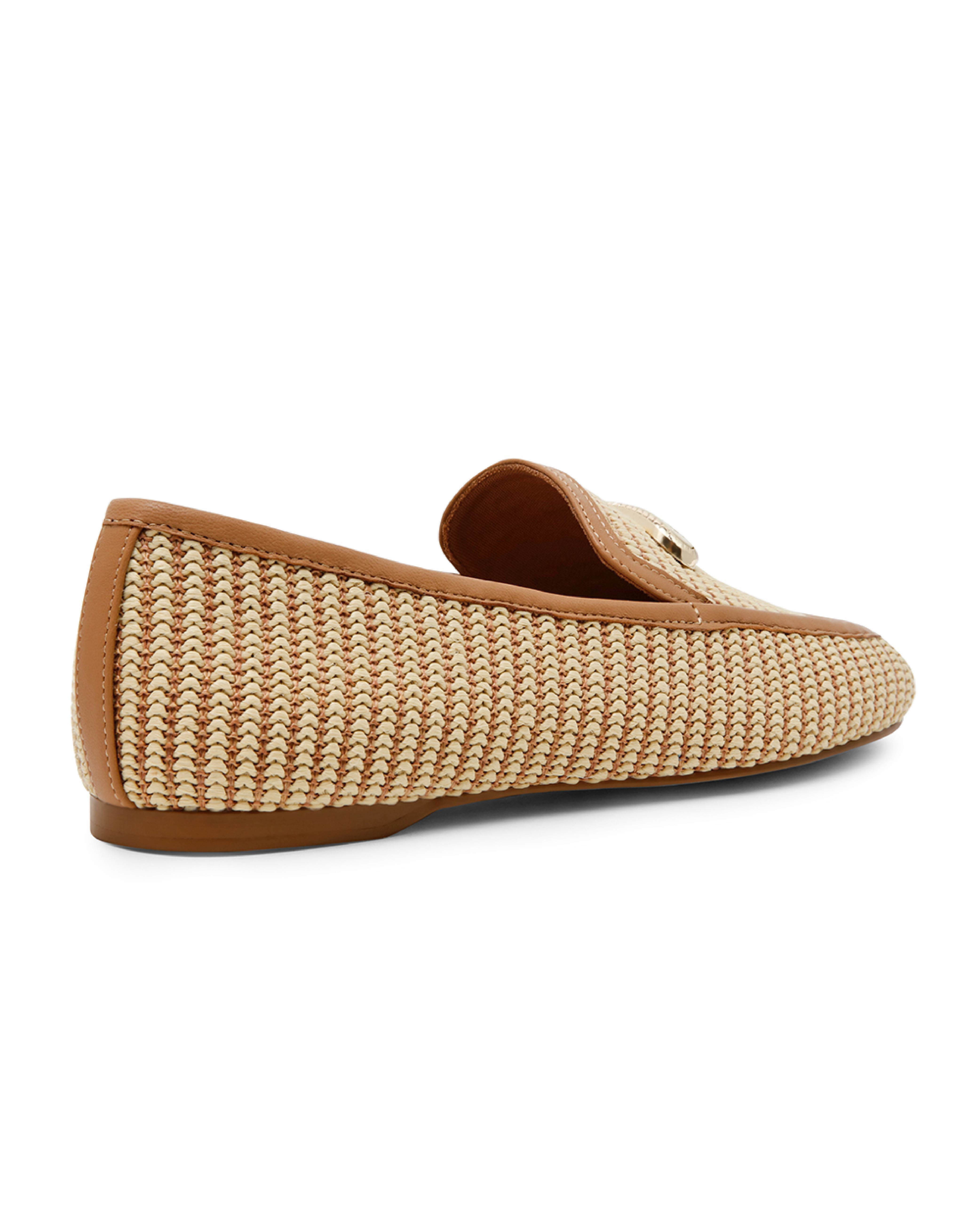 RIDGEVIEW 雙色條紋拼接平底鞋-米色