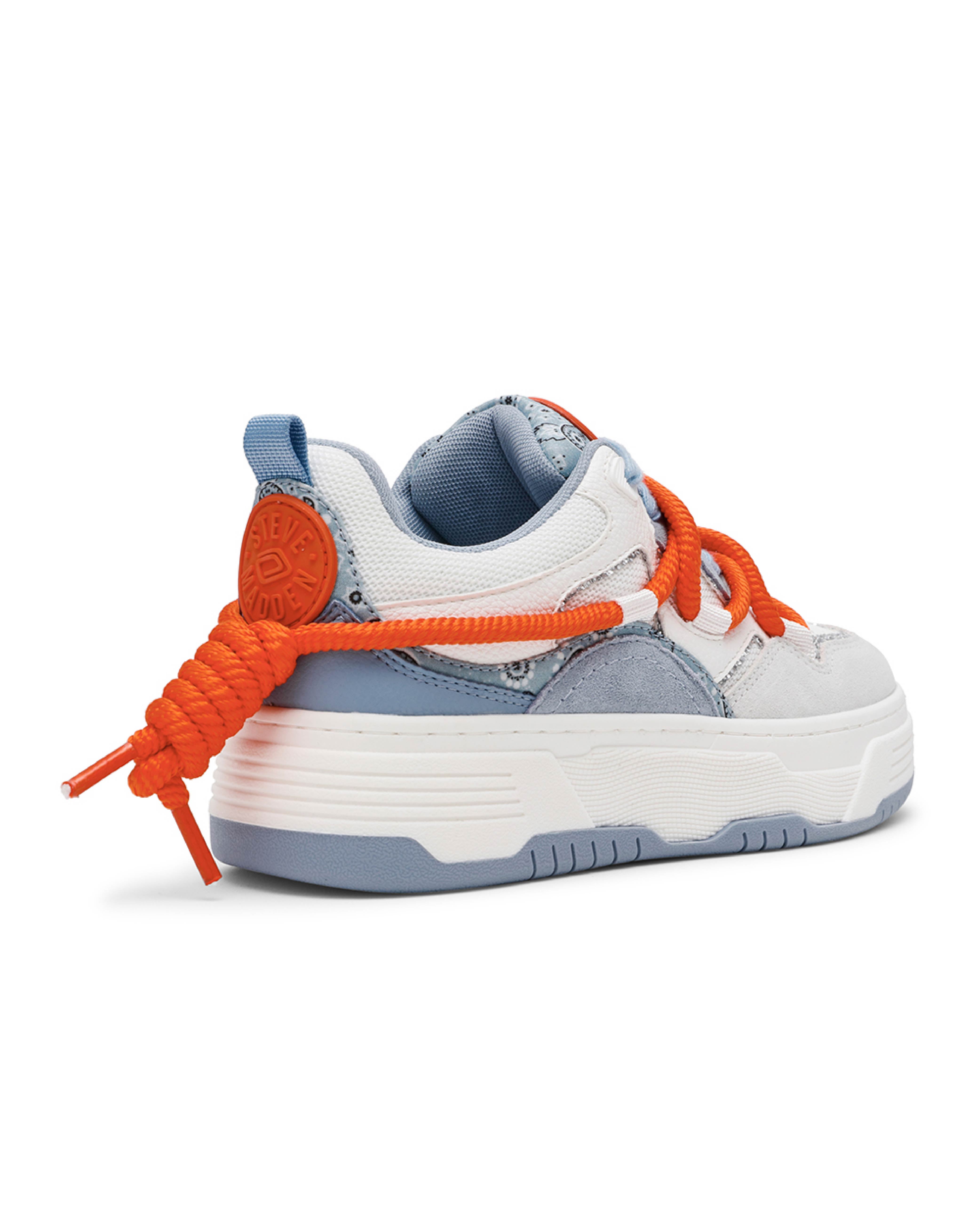 BROUHAHA 潮流撞色鞋帶厚底休閒鞋-藍色