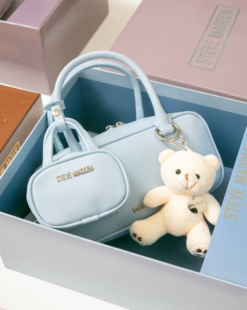 素面法棍小包三件禮盒組-藍色