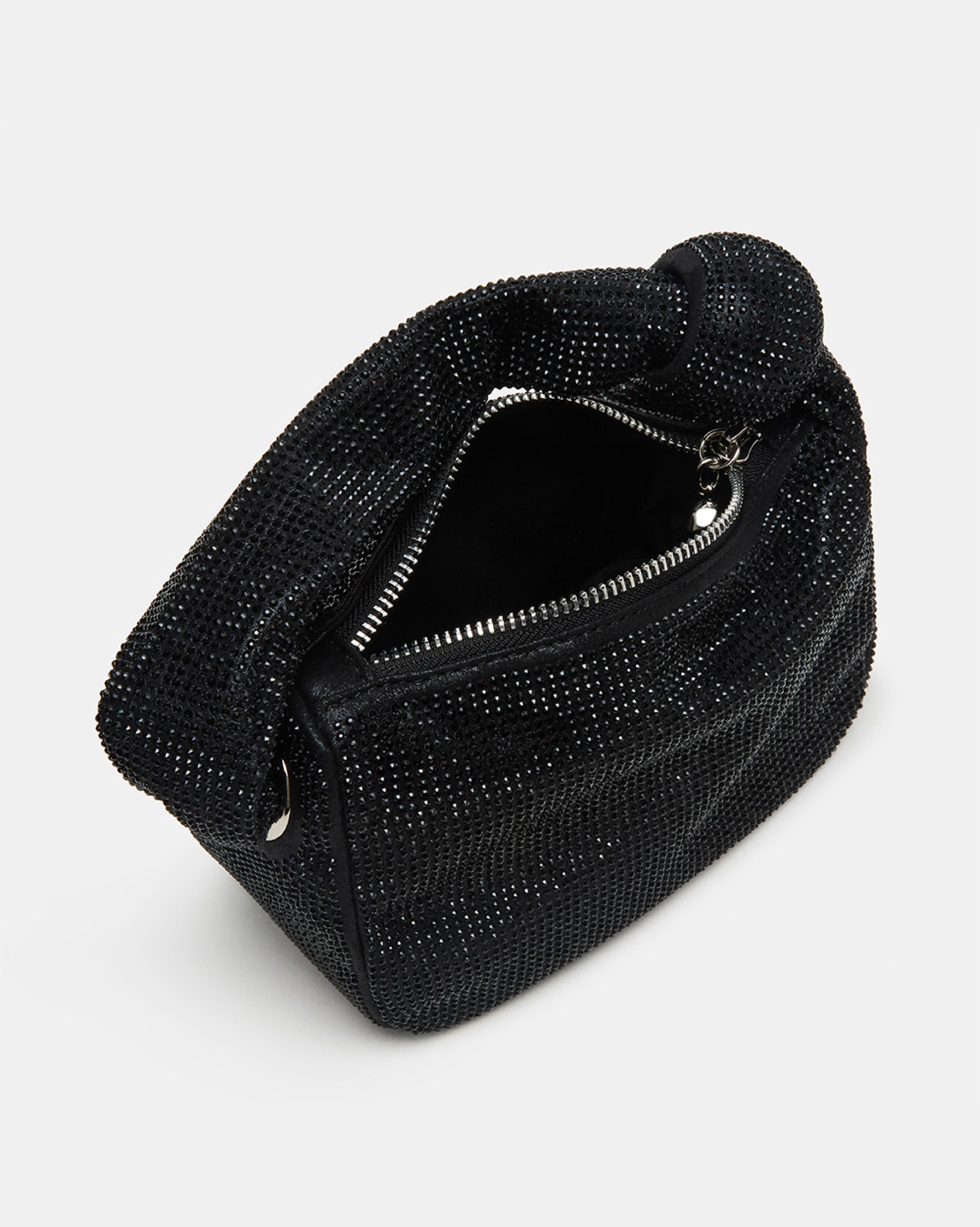 BSPARKLY 奢華鑽面圓形結飾手提包-黑色