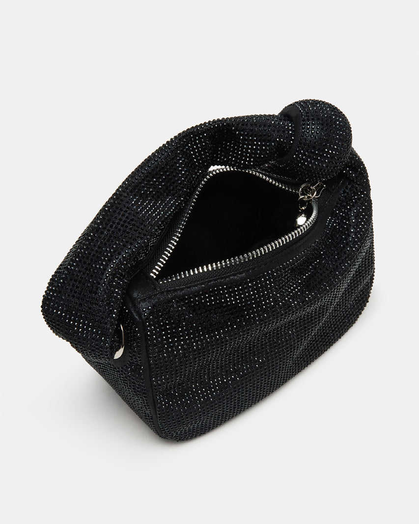 BSPARKLY 奢華鑽面圓形結飾手提包-黑色