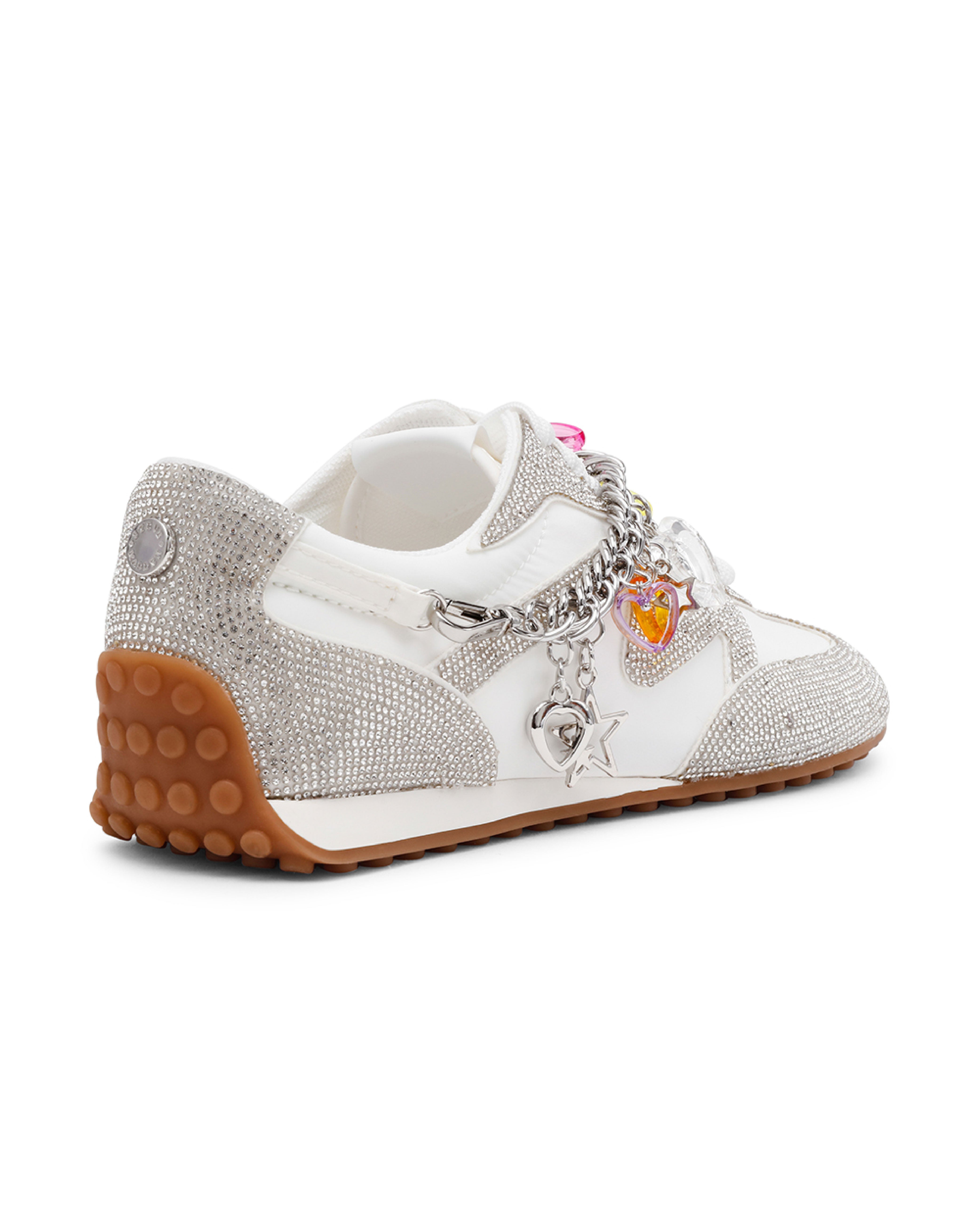 CAMEO-R 閃鑽鍊條造型掛飾德訓鞋-銀色