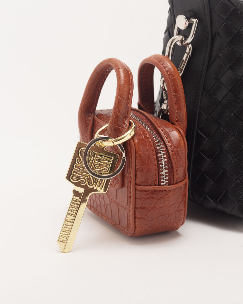 【線上獨家款】D-VOYAGE 手提包造型吊飾-咖啡色