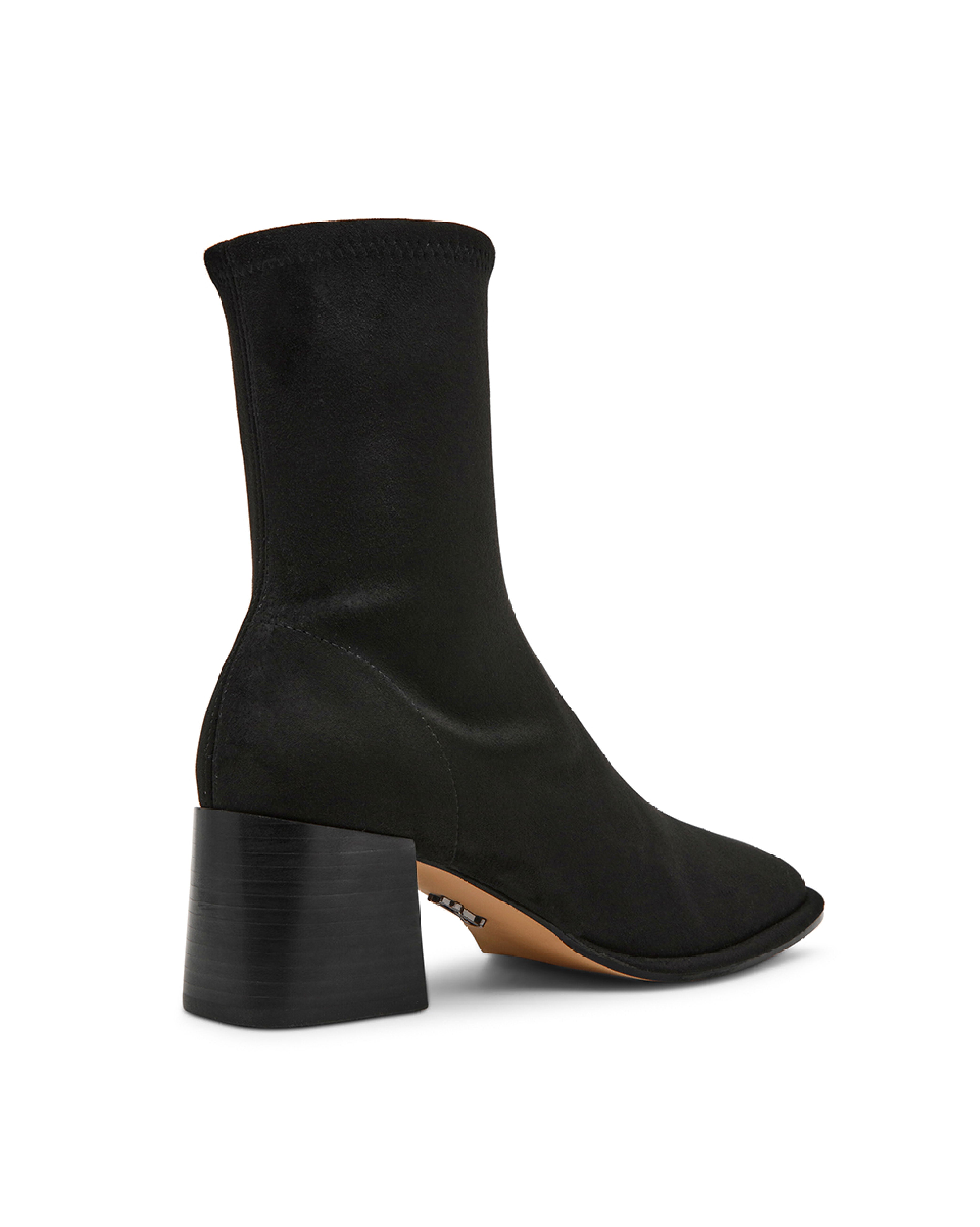 NEXTSTEP 時尚素面方頭中筒靴-絨黑