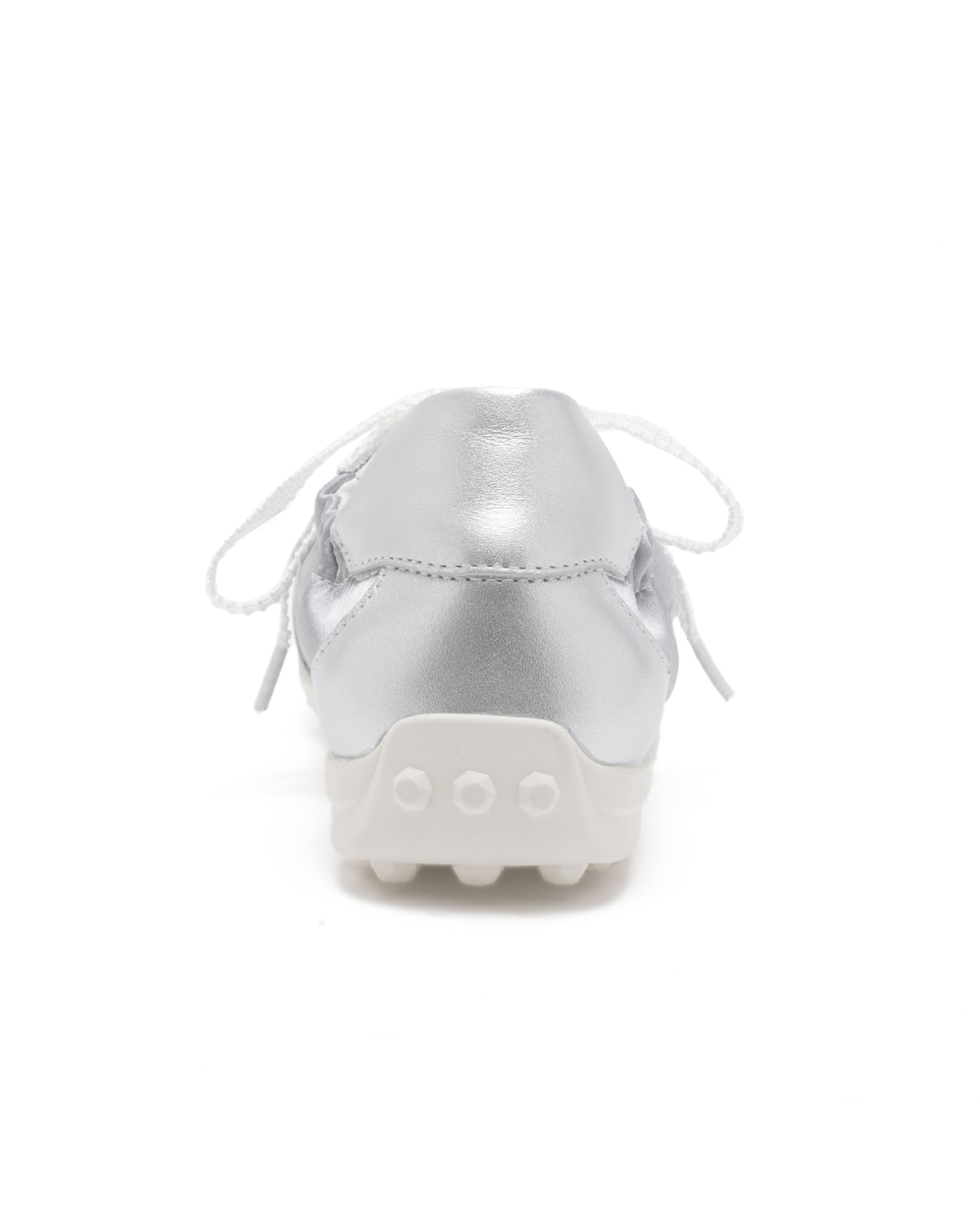 【線上獨家款】TWSHOONG 芭蕾緞面雙蝴蝶結休閒鞋-銀色