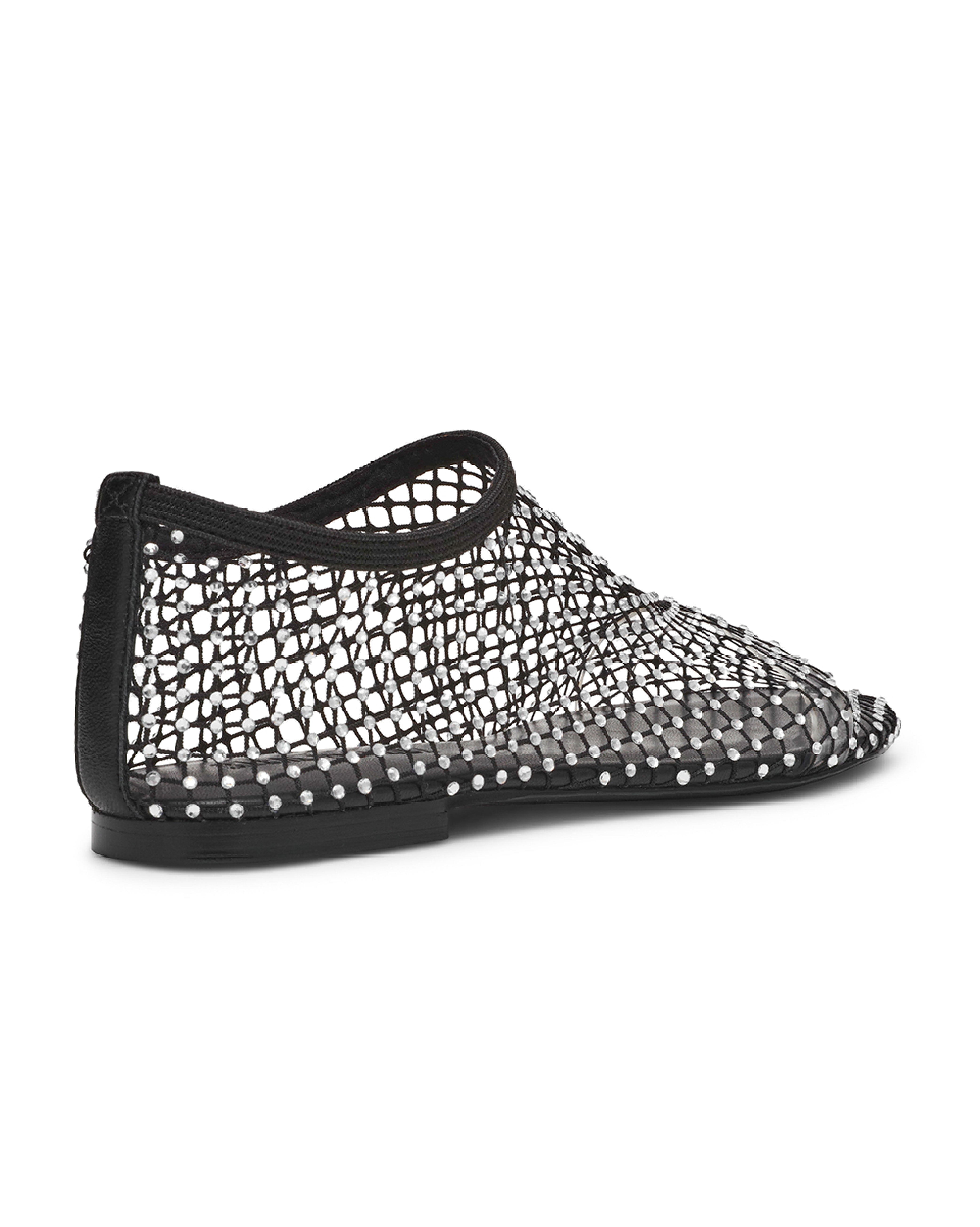 MINO-R 鑽面網格套穿平底鞋-黑色