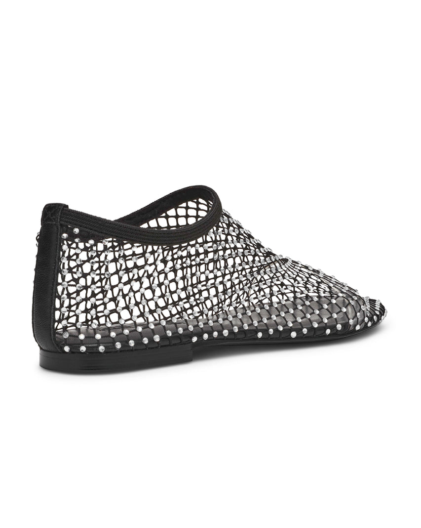 MINO-R 鑽面網格套穿平底鞋-黑色