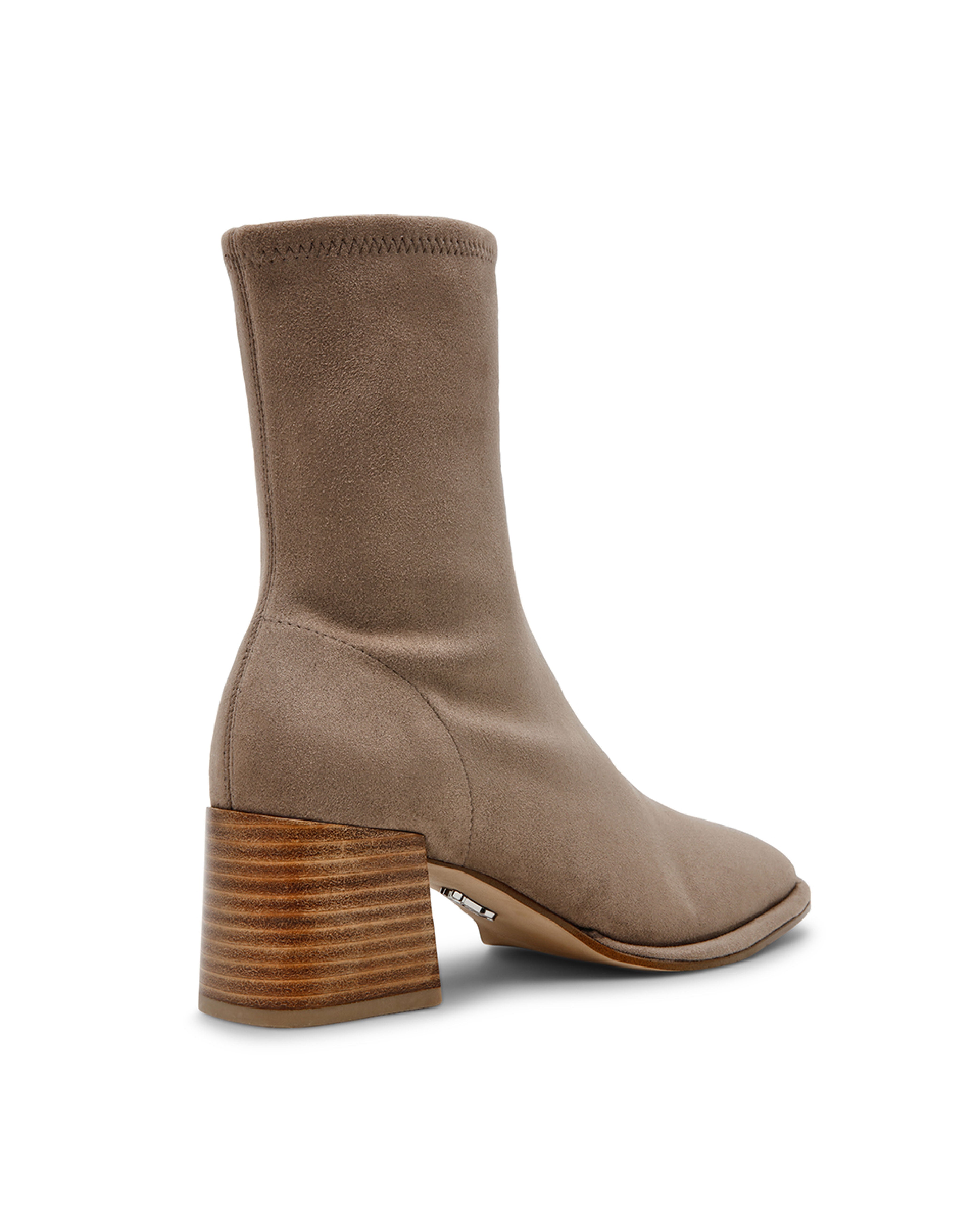 NEXTSTEP 時尚素面方頭中筒靴-卡其色