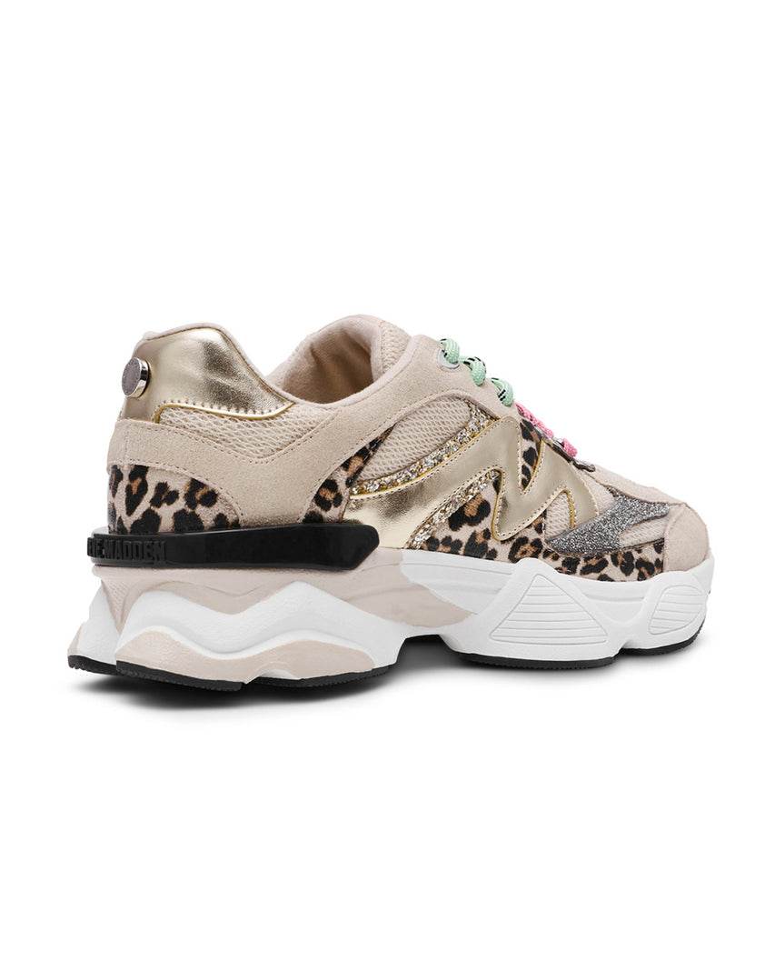 【線上獨家款】SPEEDER 潮流撞色豹紋休閒鞋-棕色