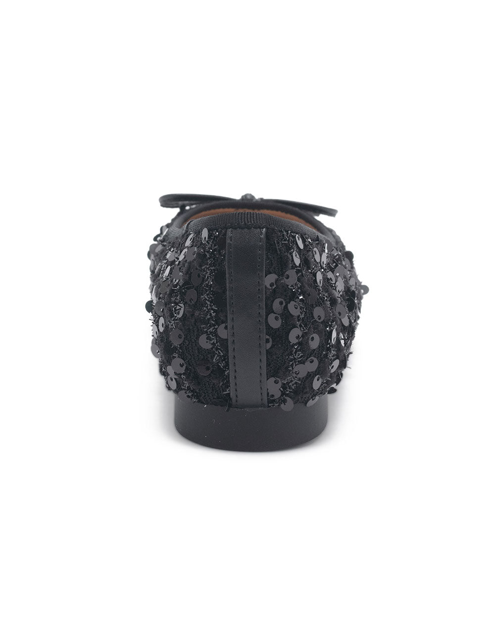 TWDIANE 輕奢亮片蝴蝶結平底鞋-黑色