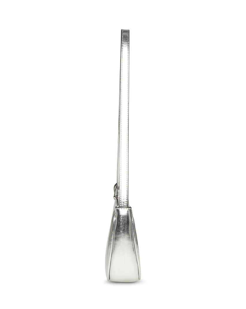 【線上獨家款】BICY-E 輕奢素面馬鞍肩背包-銀色