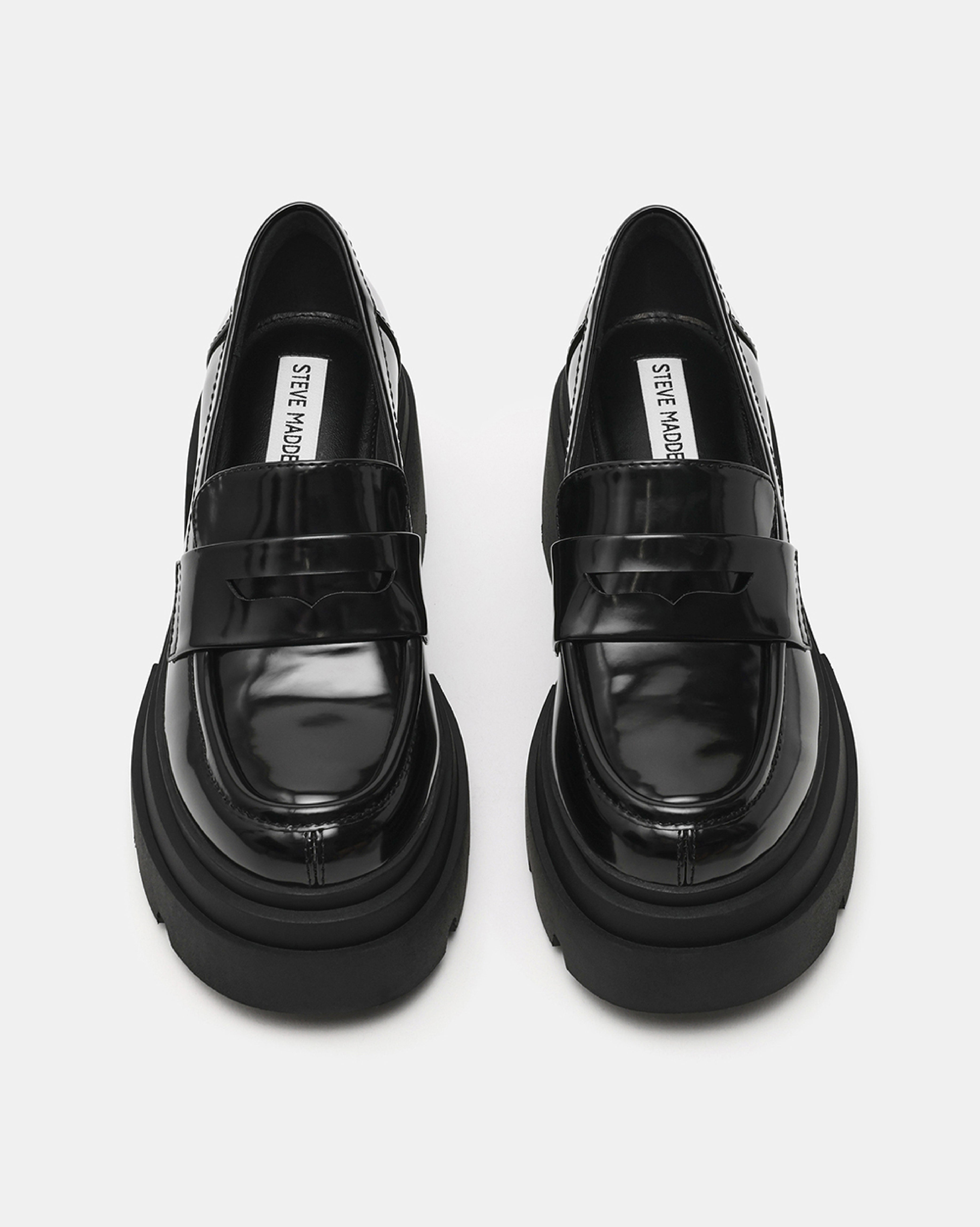 TURNOUT 經典素面厚底樂福鞋-黑色