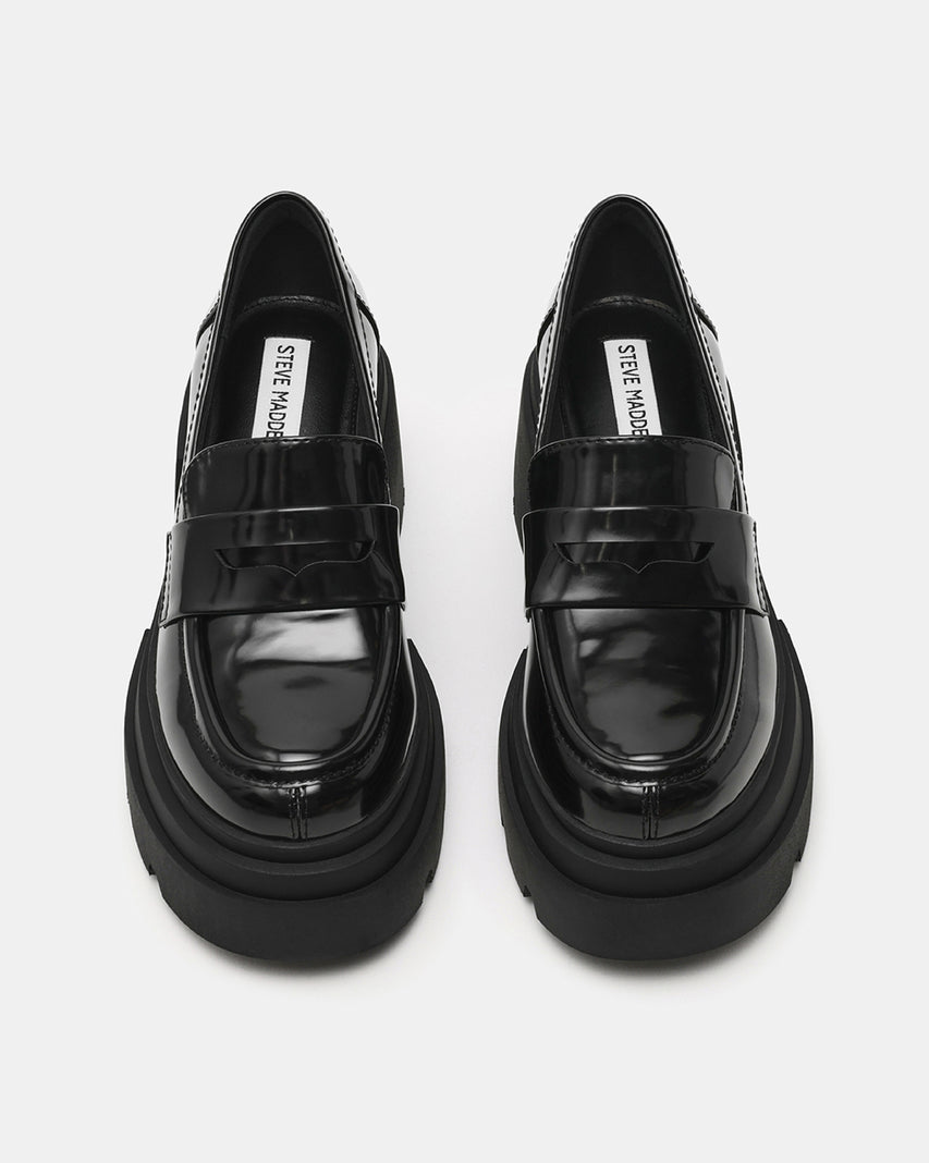 TURNOUT 經典素面厚底樂福鞋-黑色