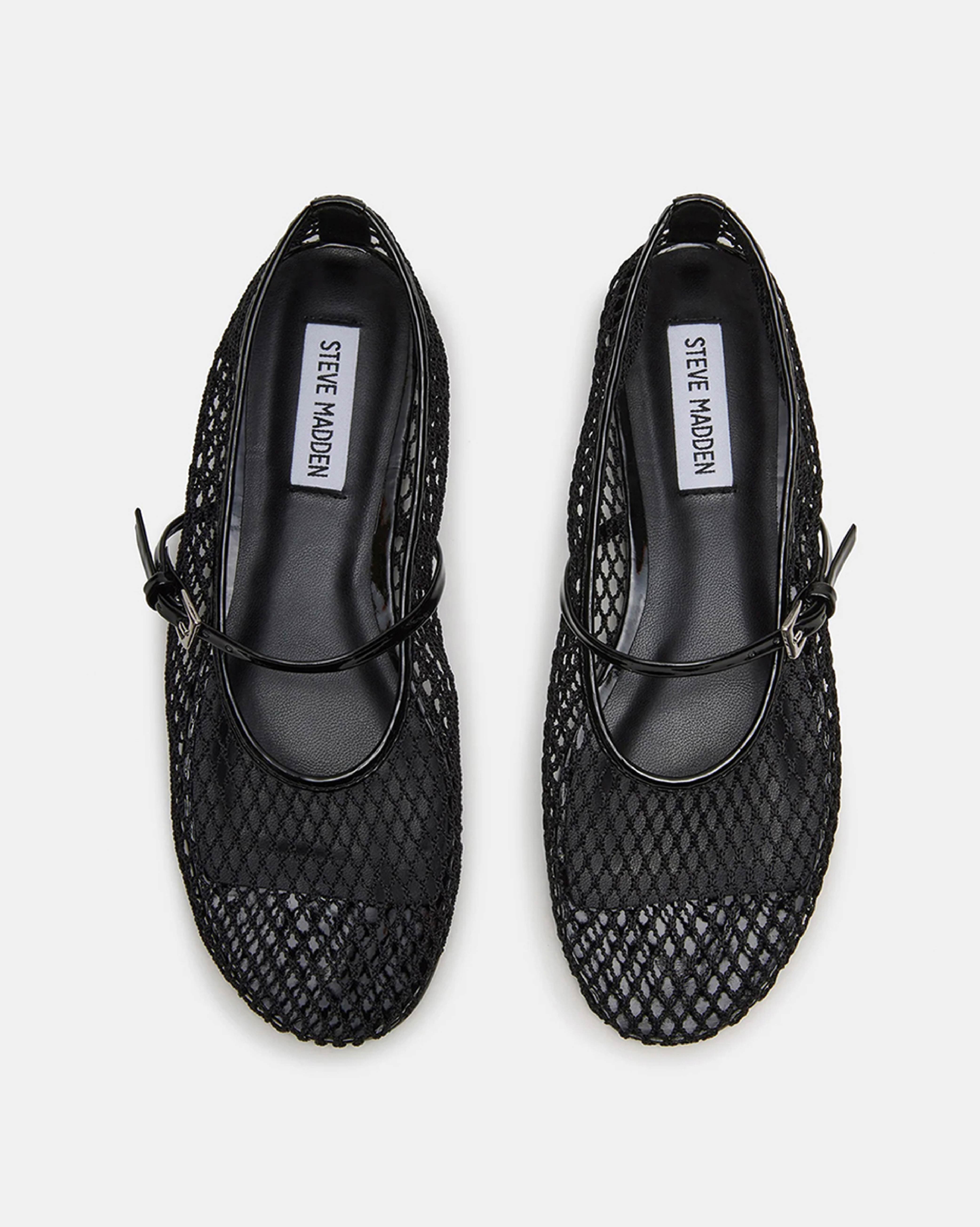 MAGS 素色網狀透膚瑪莉珍鞋-黑色