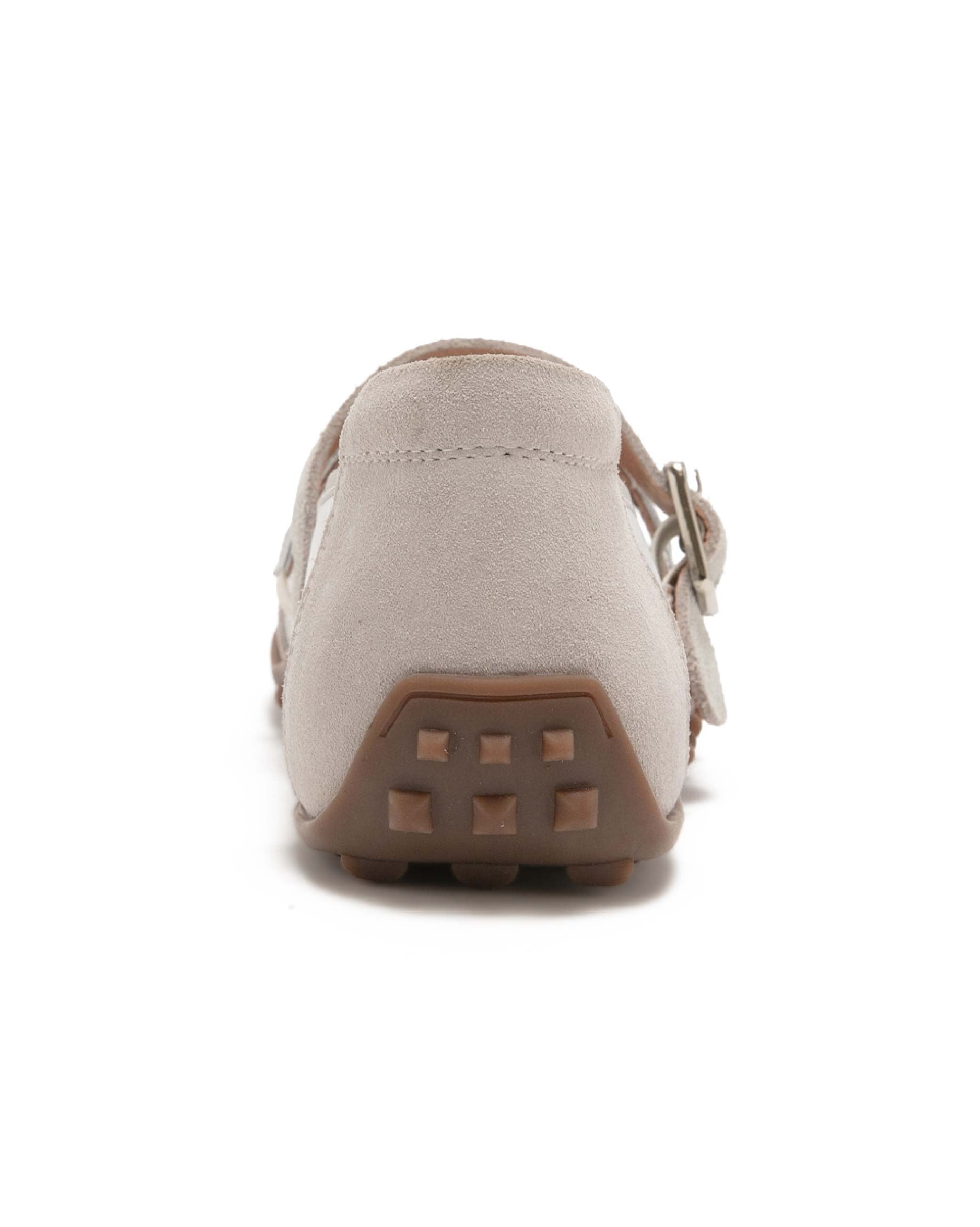 TWSLAY 異材質拼接雙帶瑪莉珍鞋-銀色