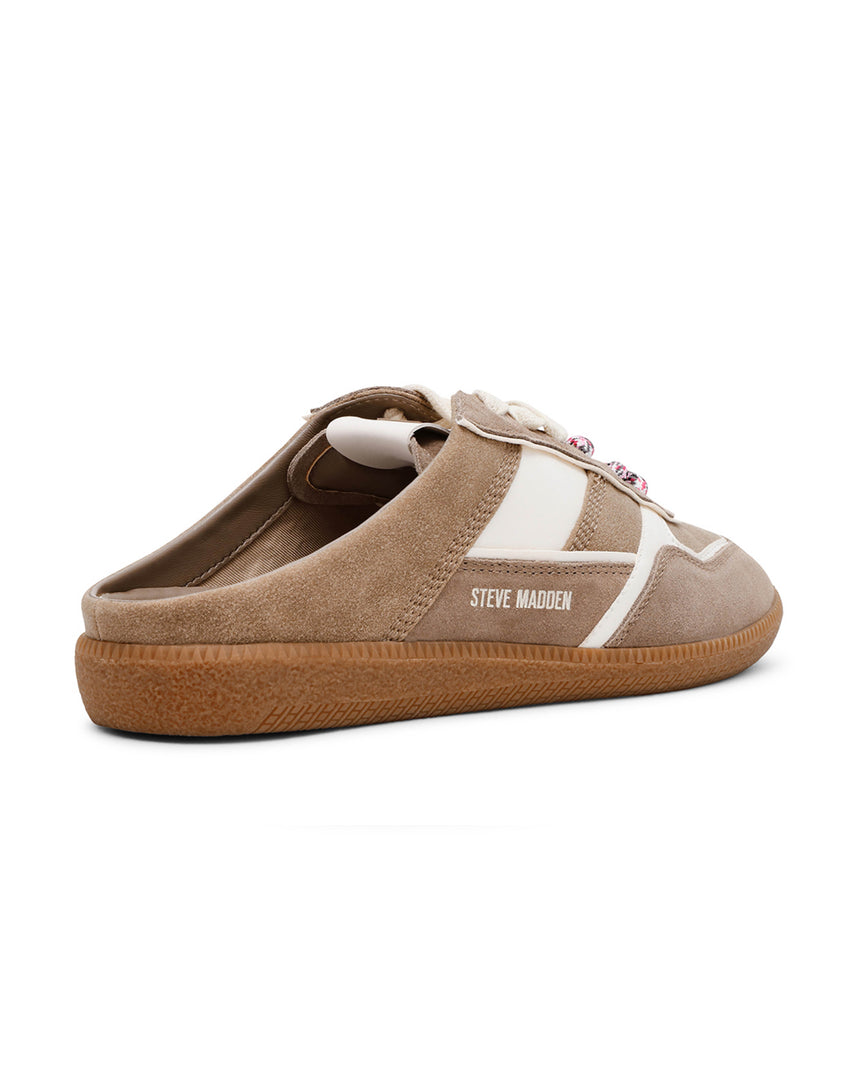 AUGUSTINA 休閒雙鞋帶造型穆勒鞋-咖啡色