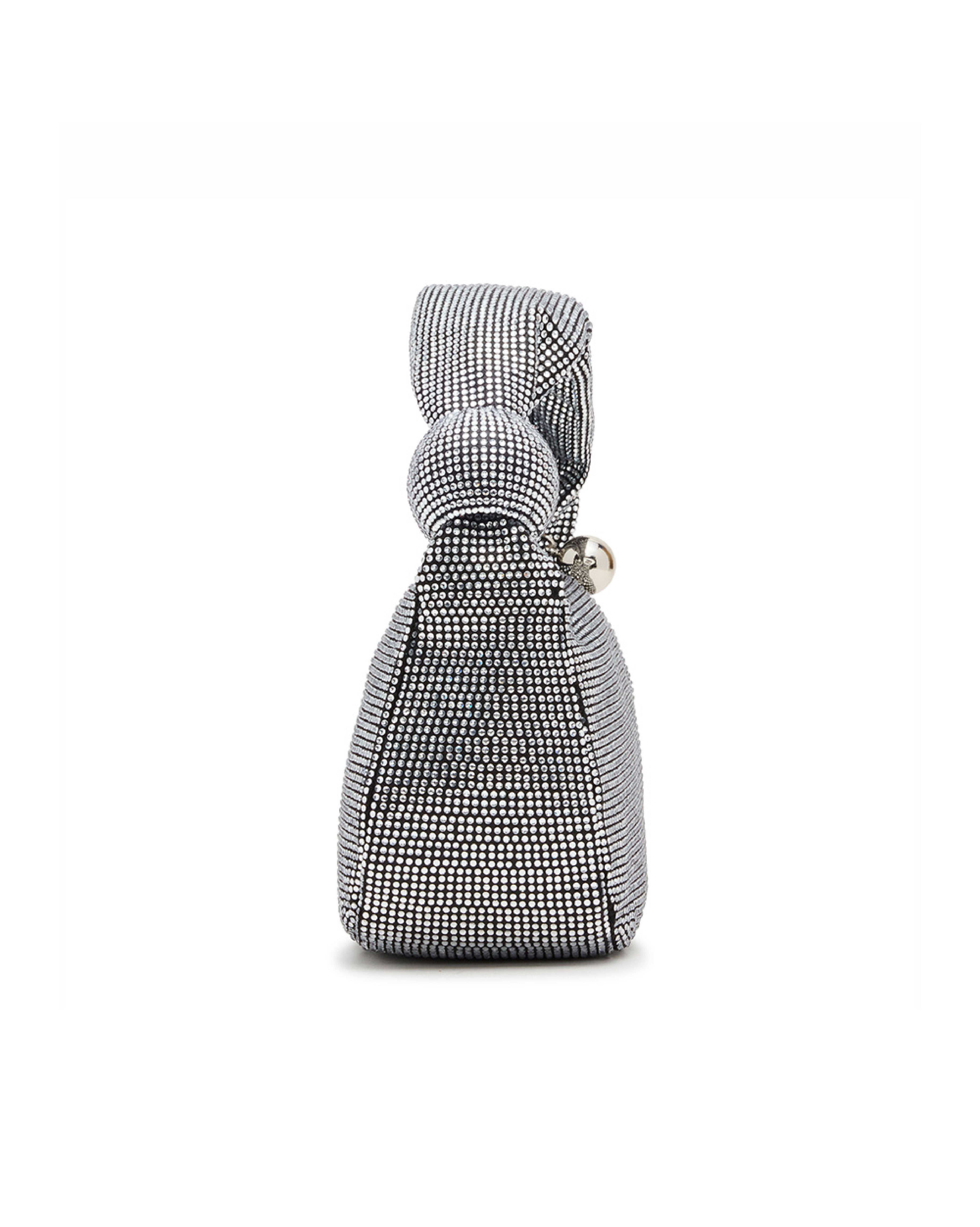 BSPARKLY 奢華鑽面圓形結飾手提包-銀色