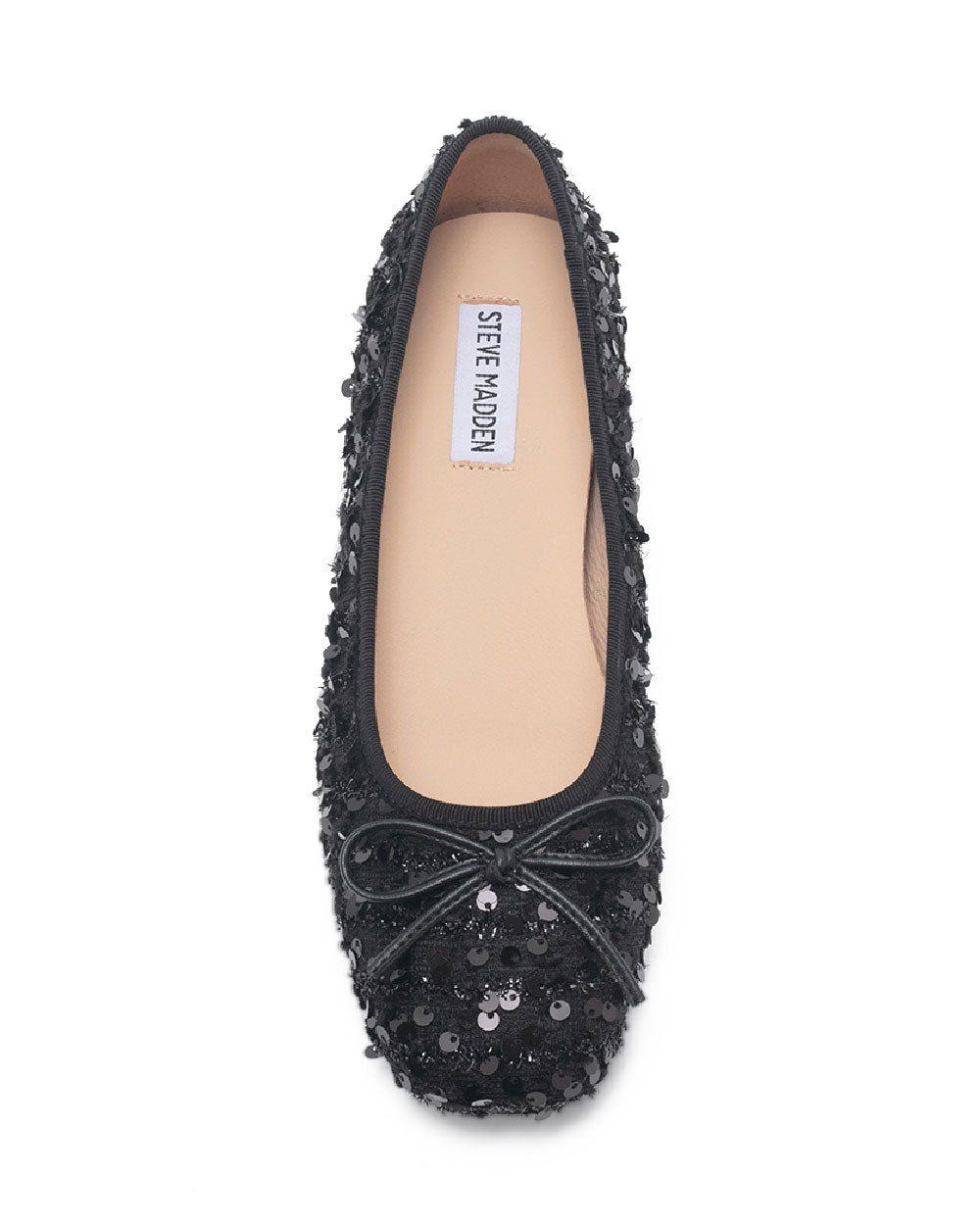 TWDIANE 輕奢亮片蝴蝶結平底鞋-黑色