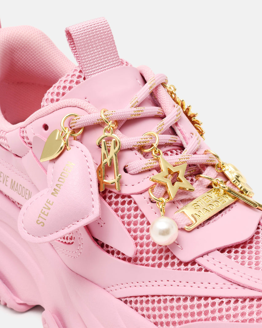 POSSESSION-H 素面多掛飾休閒鞋-粉色