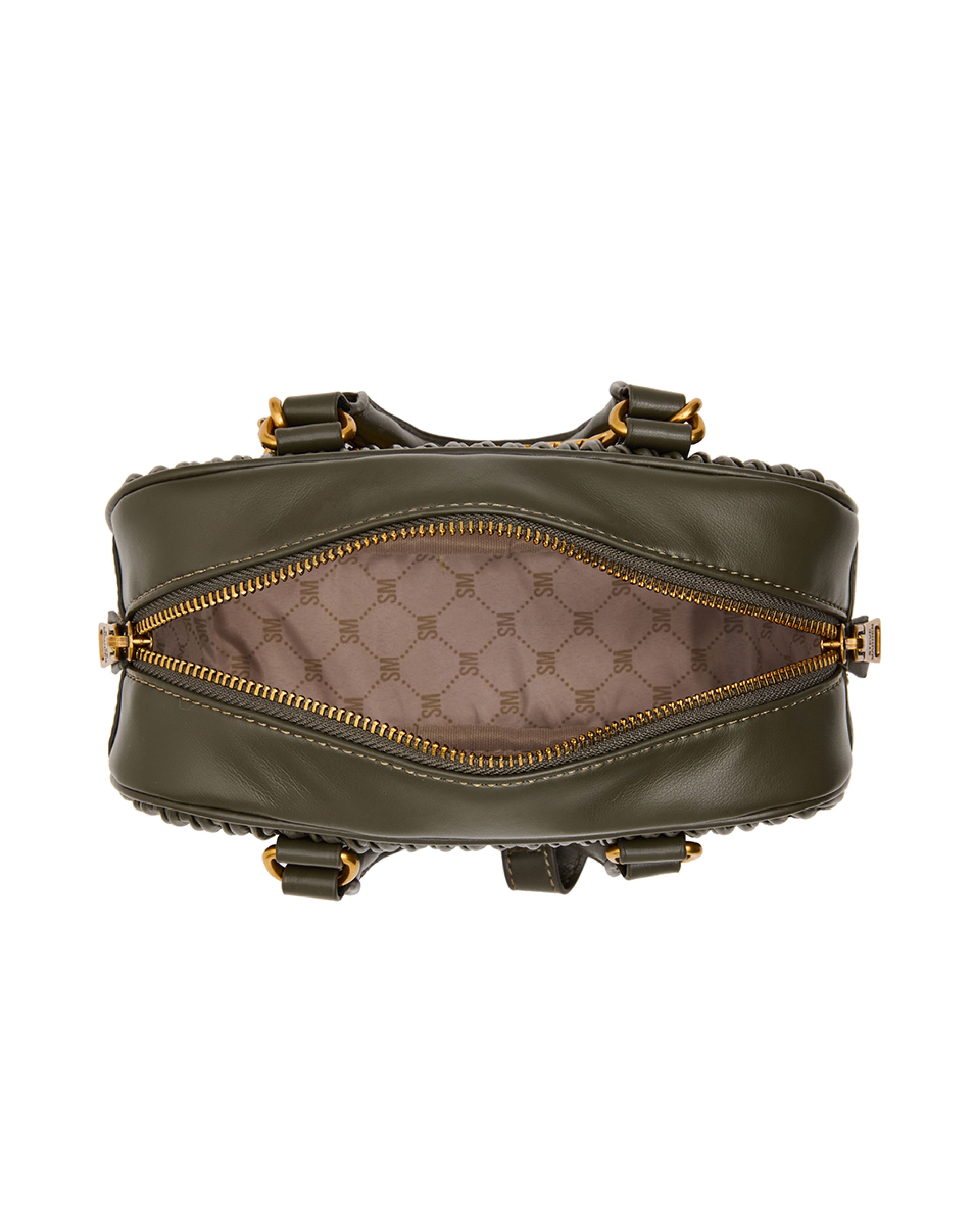 BEMILIEE 編織抓皺小法棍包-墨綠色