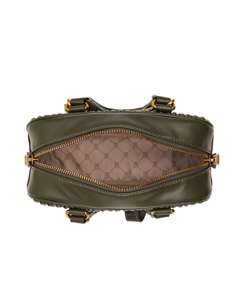 BEMILIEE 編織抓皺小法棍包-墨綠色