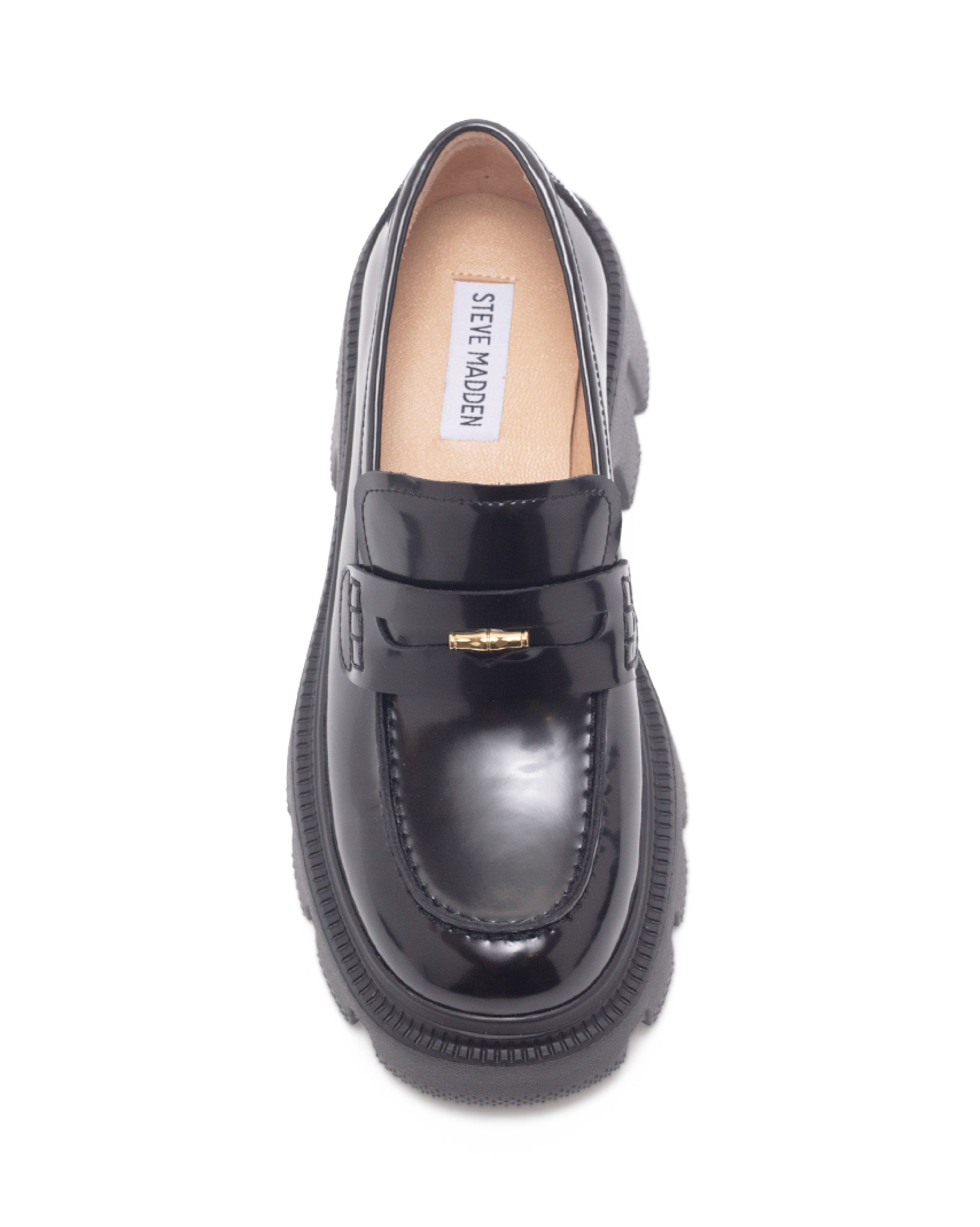 TWLANY 素面厚底金屬扣飾樂福鞋-鏡黑